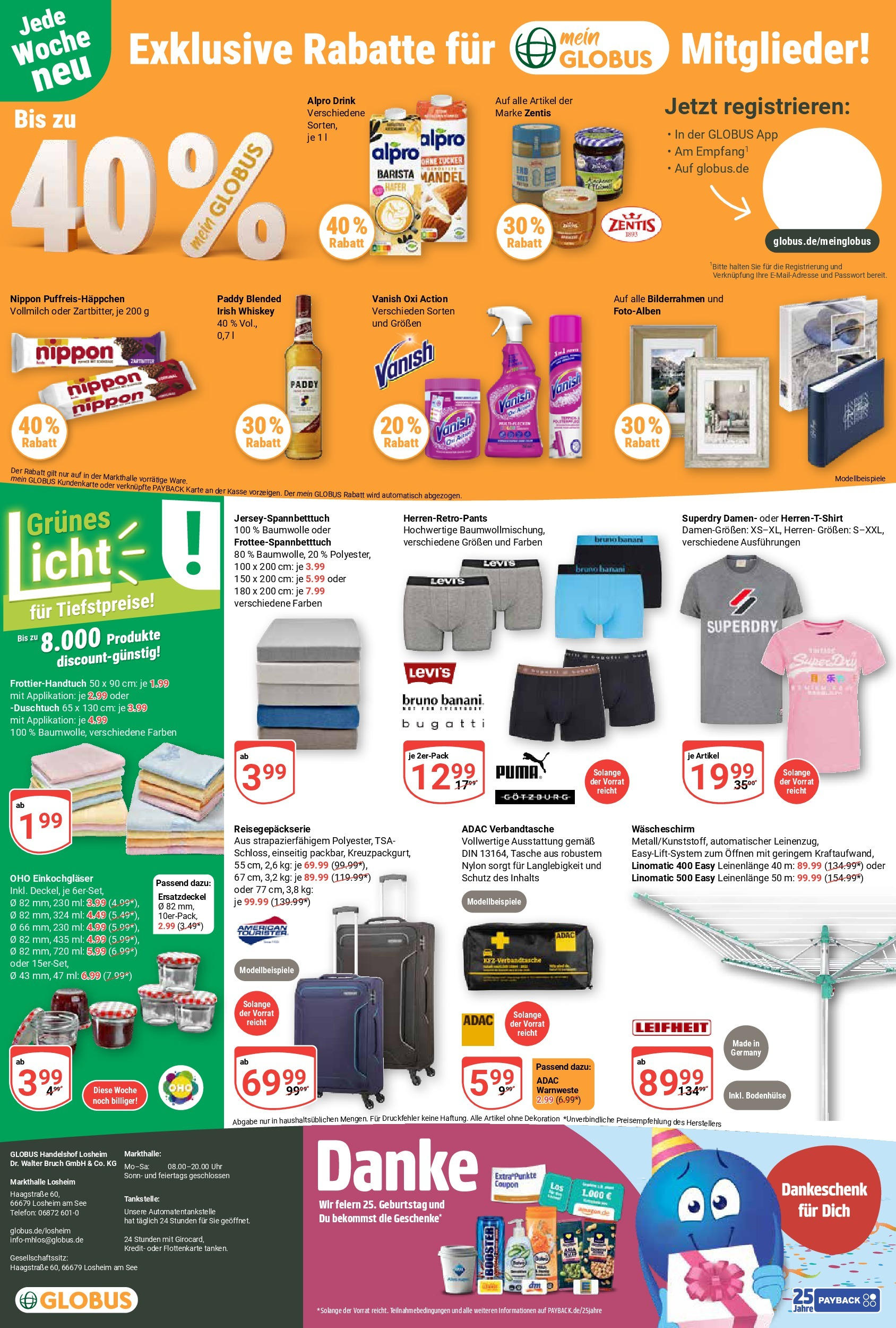 Globus prospekt Losheim Am See	 (ab 29.06.2025) » Angebote online | Seite: 32 | Produkte: Tasche, Alpro, Whiskey, Uhr