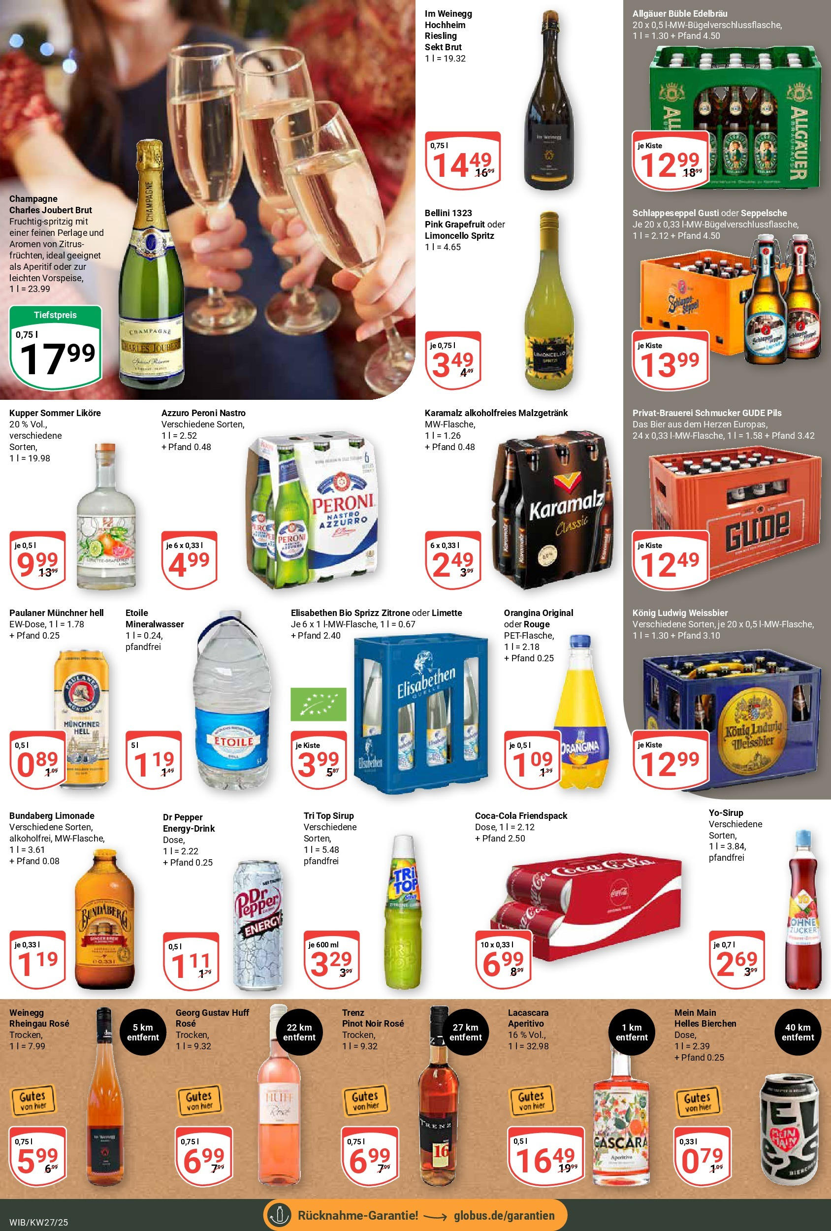 Globus prospekt Wiesbaden-Nordenstadt	 (ab 29.06.2025) » Angebote online | Seite: 27 | Produkte: Cola, Sekt, Mineralwasser, Zitrone