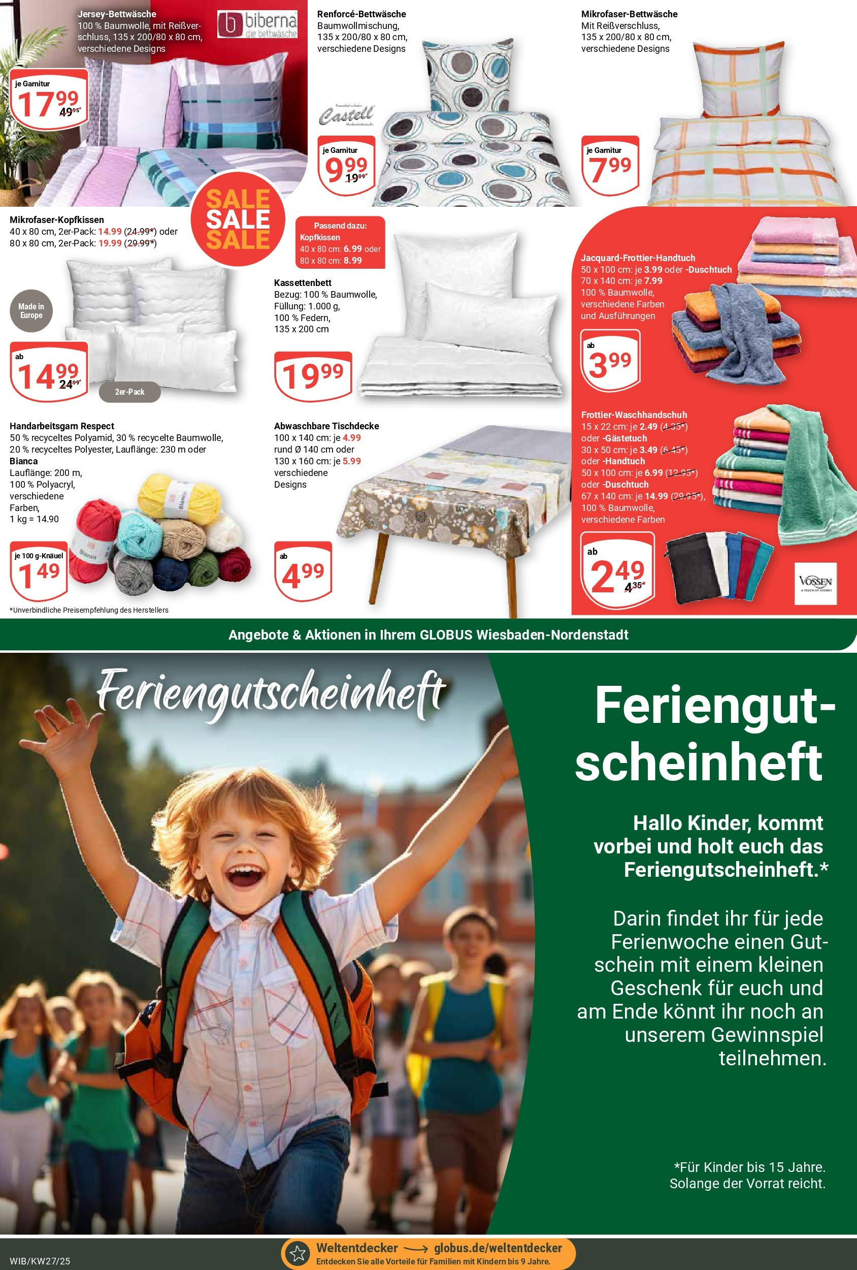 Globus prospekt Wiesbaden-Nordenstadt	 (ab 29.06.2025) » Angebote online | Seite: 29 | Produkte: Bettwäsche, Kopfkissen