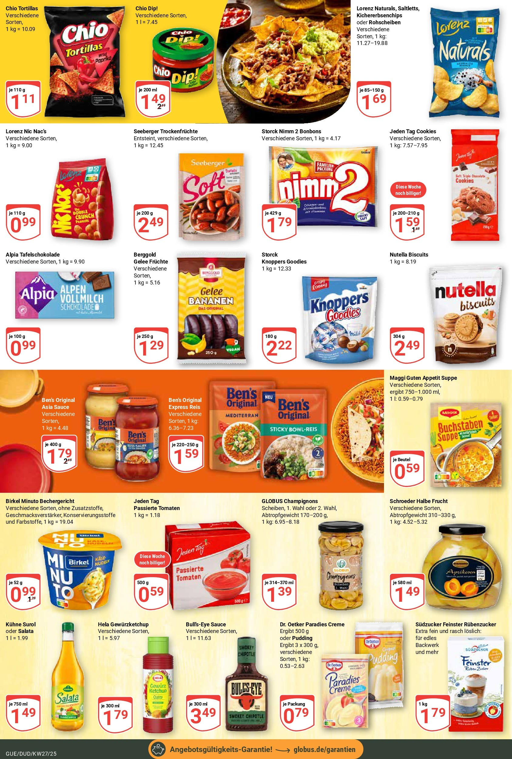 Globus prospekt Saarbrücken-Dudweiler	 (ab 29.06.2025) » Angebote online | Seite: 21 | Produkte: Bananen, Pudding, Nutella, Champignons