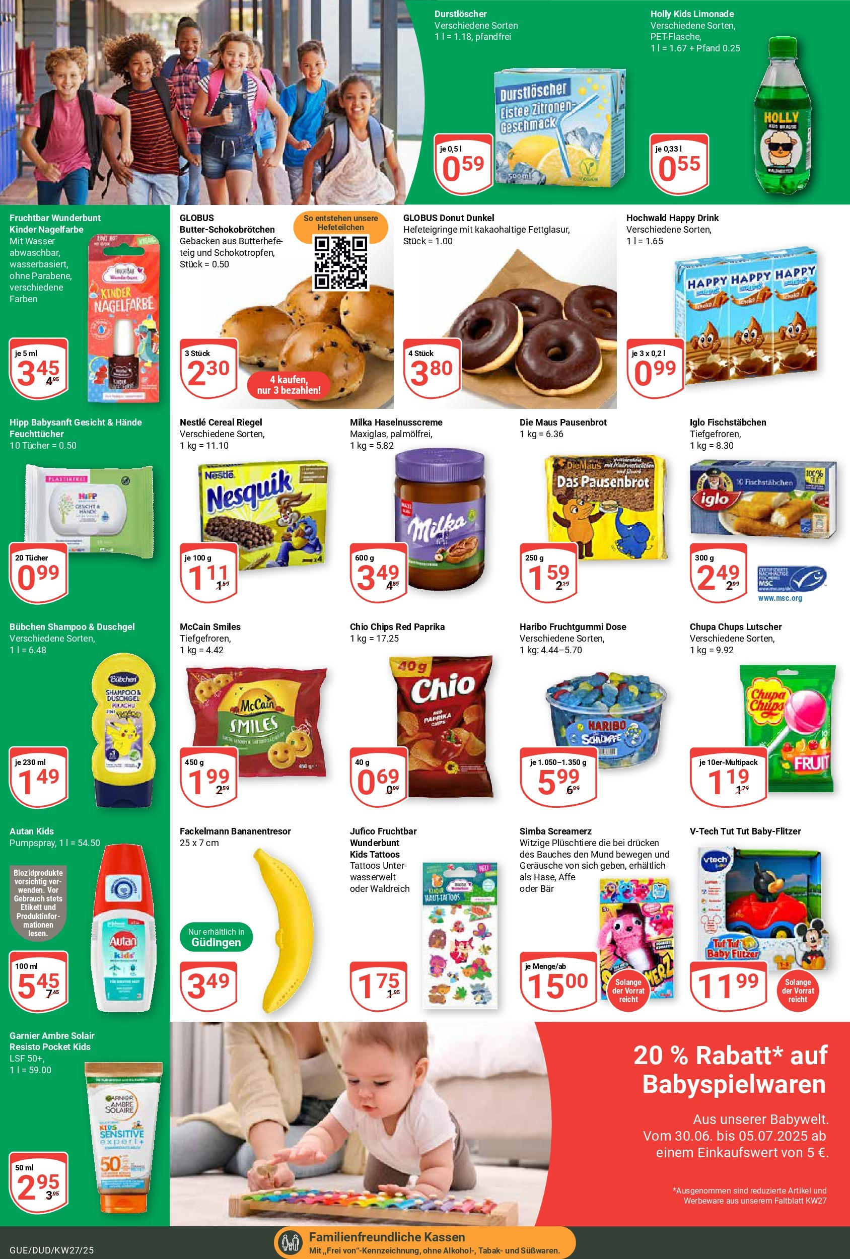 Globus prospekt Saarbrücken-Dudweiler	 (ab 29.06.2025) » Angebote online | Seite: 22 | Produkte: Durstloscher, Nesquik, Paprika, Chips