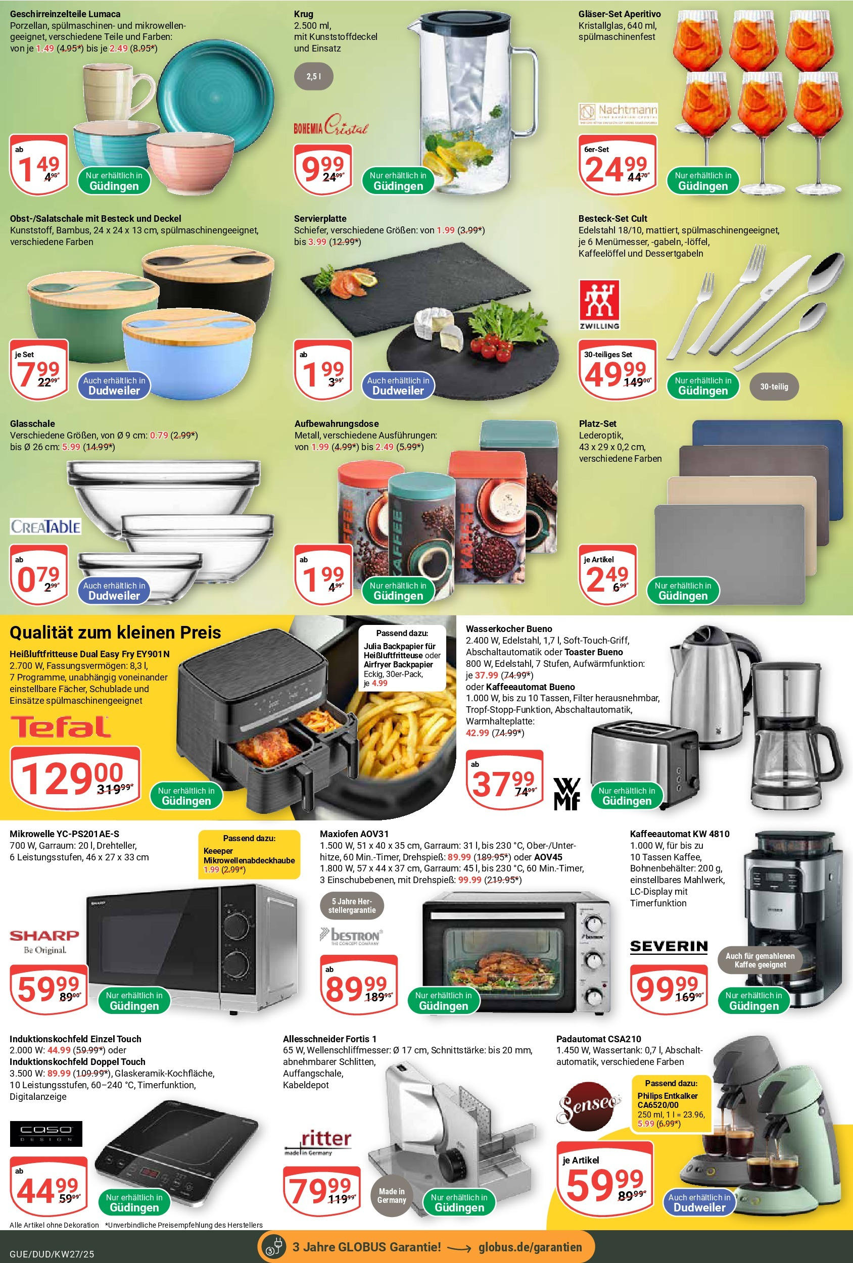 Globus prospekt Saarbrücken-Dudweiler	 (ab 29.06.2025) » Angebote online | Seite: 32 | Produkte: Mikrowelle, Wasserkocher, Kaffee, Heißluftfritteuse