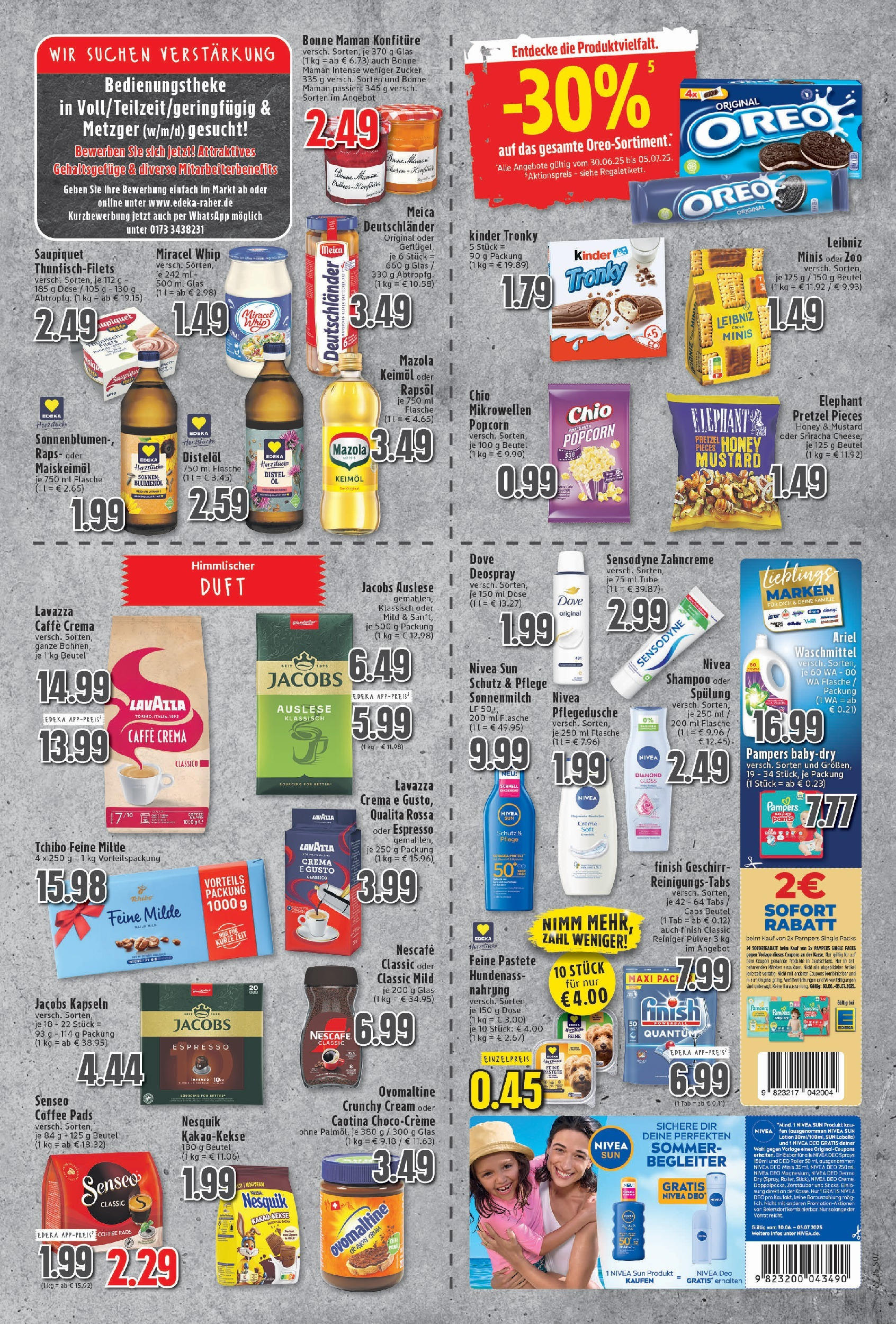 Edeka prospekt Neukirchen-Vluyn	 (ab 29.06.2025) » Angebote Online | Seite: 7 | Produkte: Lavazza, Miracel whip, Zucker, Shower Gel