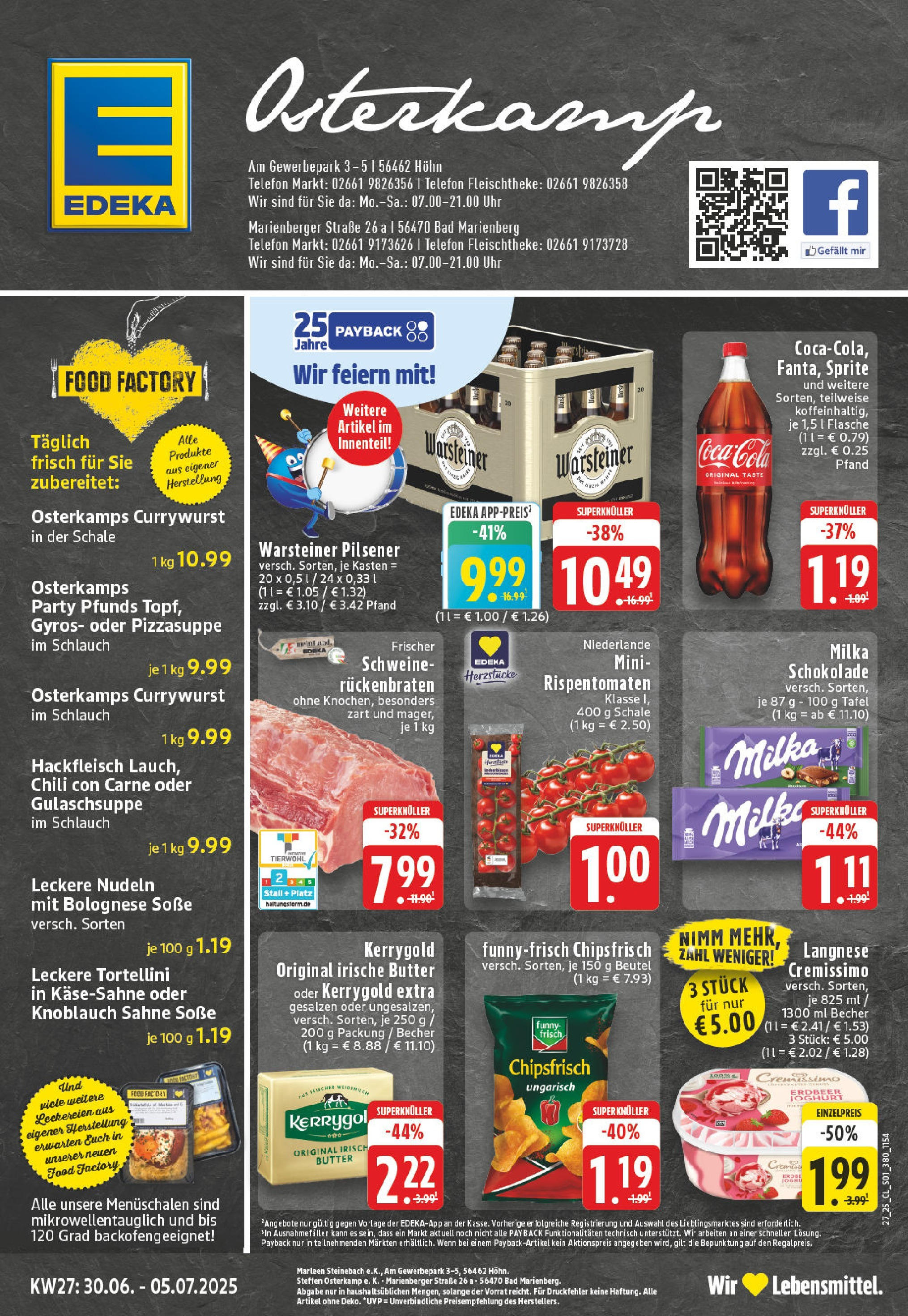 Edeka prospekt Höhn	 (ab 29.06.2025) » Angebote Online | Seite: 1 | Produkte: Soße, Warsteiner, Sahne, Telefon