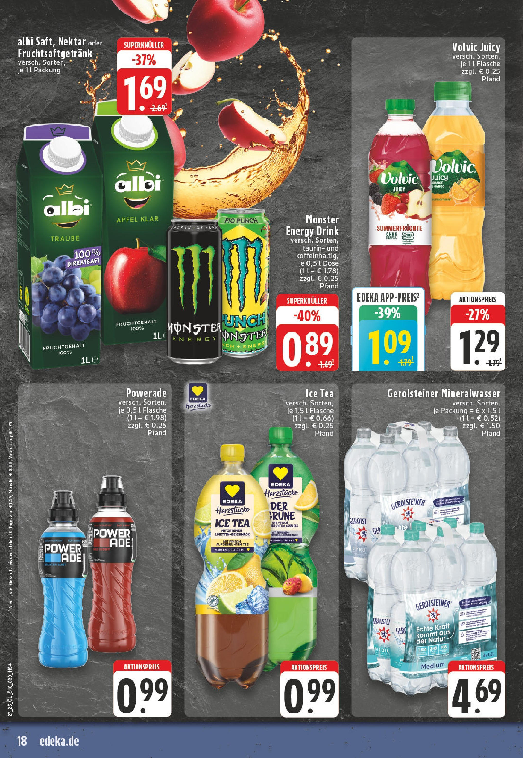 Edeka prospekt Höhn	 (ab 29.06.2025) » Angebote Online | Seite: 18 | Produkte: Äpfel, Powerade, Volvic, Gerolsteiner