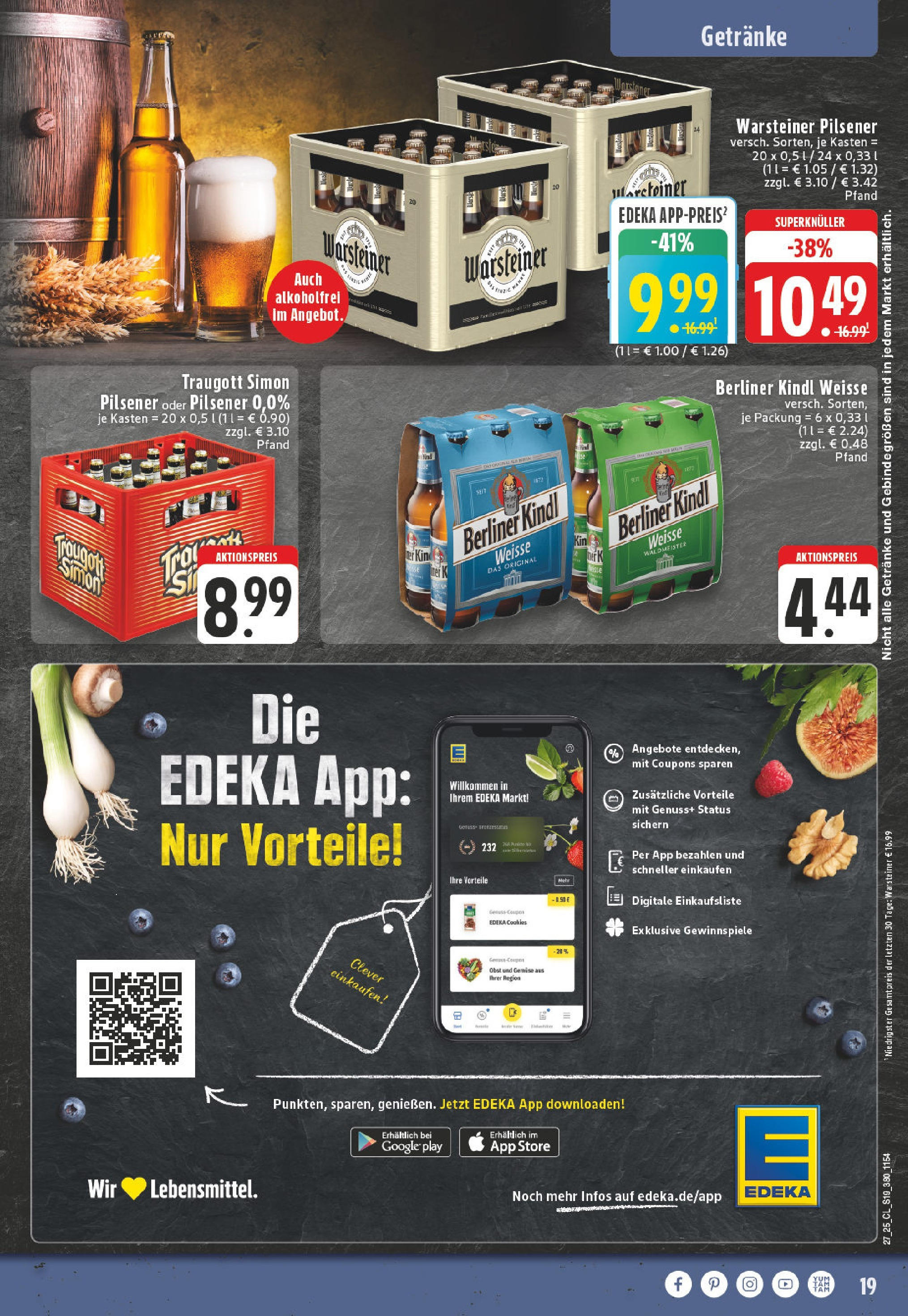 Edeka prospekt Höhn	 (ab 29.06.2025) » Angebote Online | Seite: 19 | Produkte: Berliner, Obst, Warsteiner