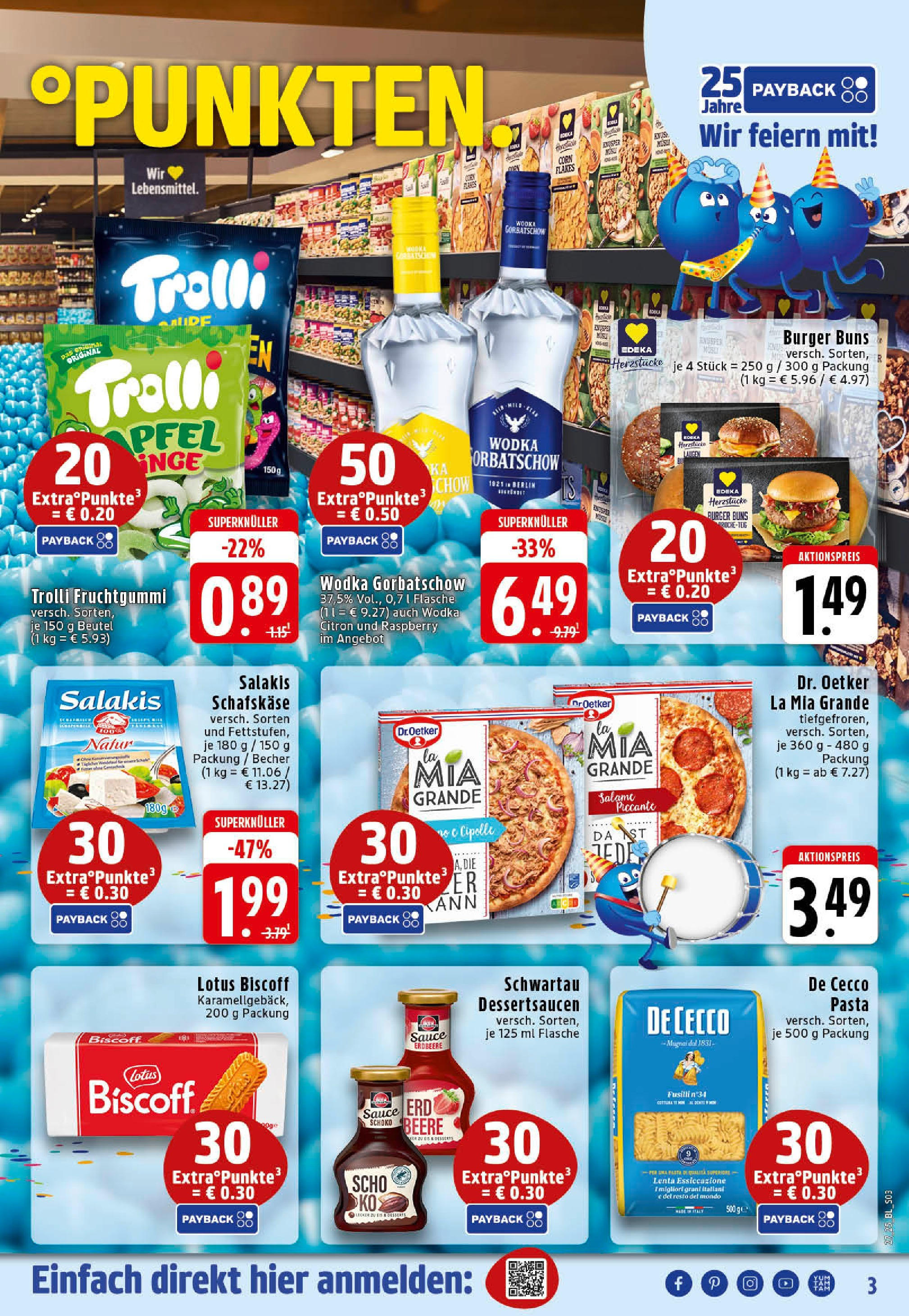 Edeka prospekt Mettingen	 (ab 29.06.2025) » Angebote Online | Seite: 3 | Produkte: Feta, Salakis, Wodka gorbatschow, Vodka