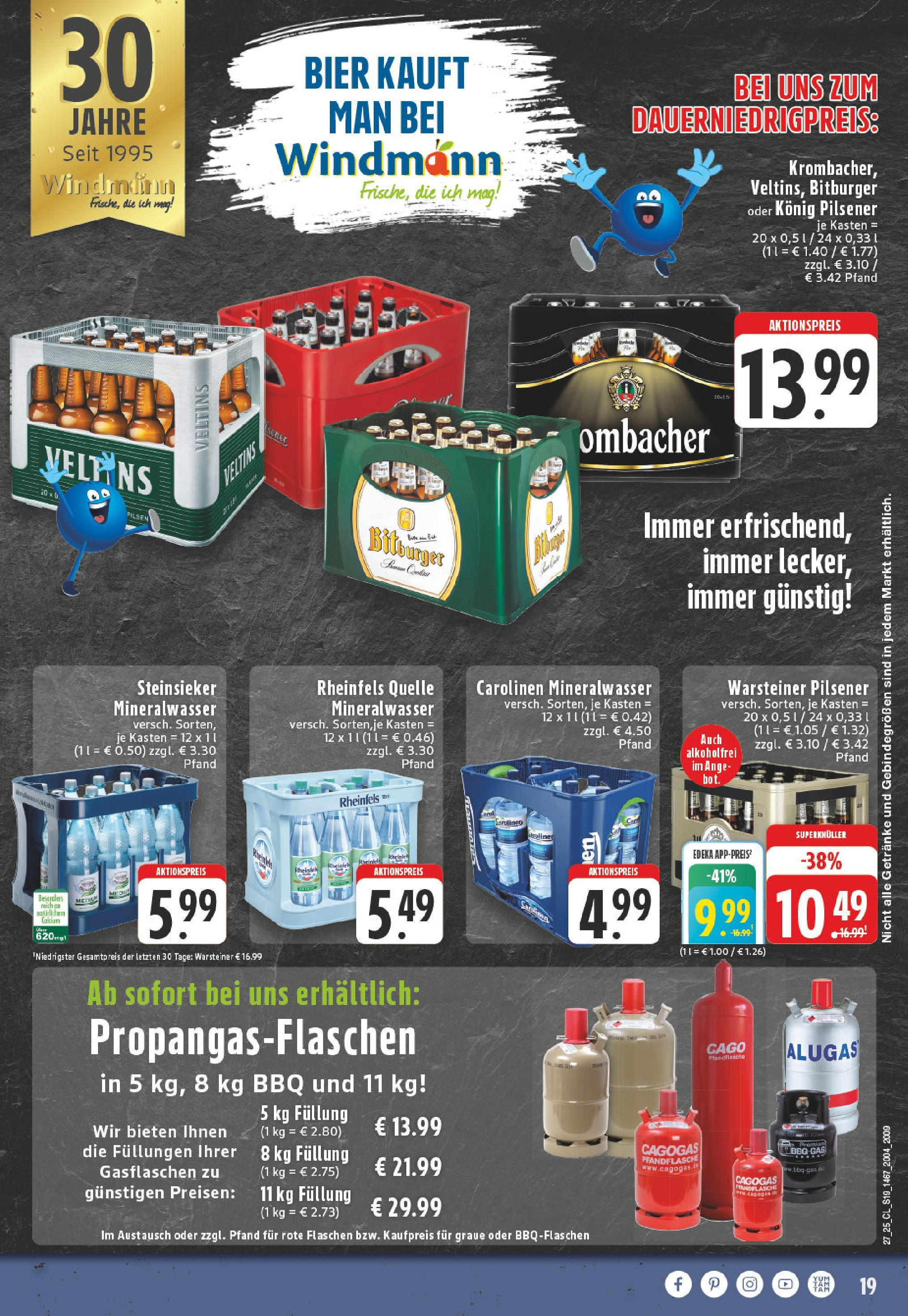 Edeka prospekt Paderborn-Elsen	 (ab 29.06.2025) » Angebote Online | Seite: 19 | Produkte: Konig pilsener, Mineralwasser, Warsteiner, Veltins