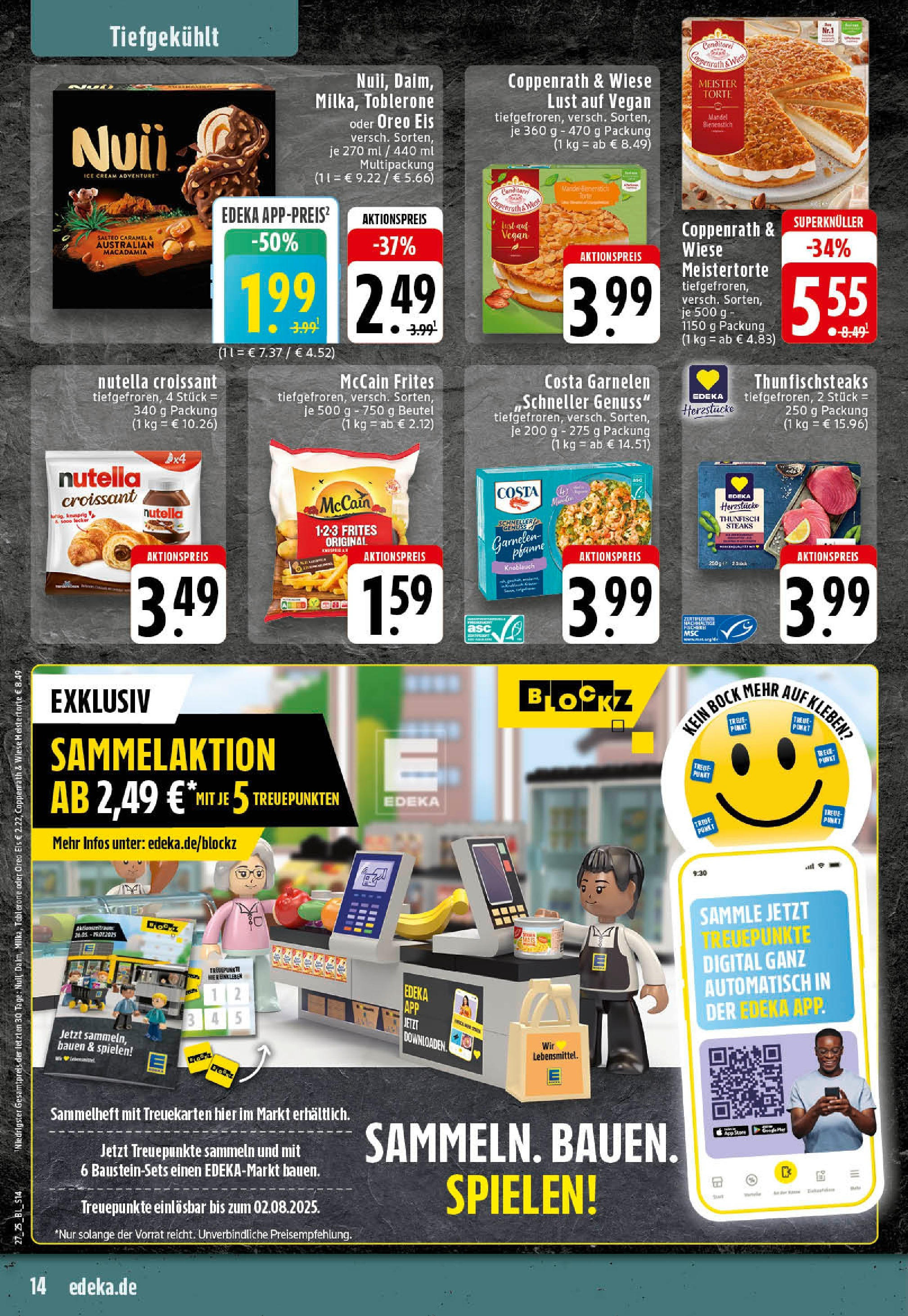 Edeka prospekt Mettingen	 (ab 29.06.2025) » Angebote Online | Seite: 14 | Produkte: Garnelen, McCain, Nutella, Eis