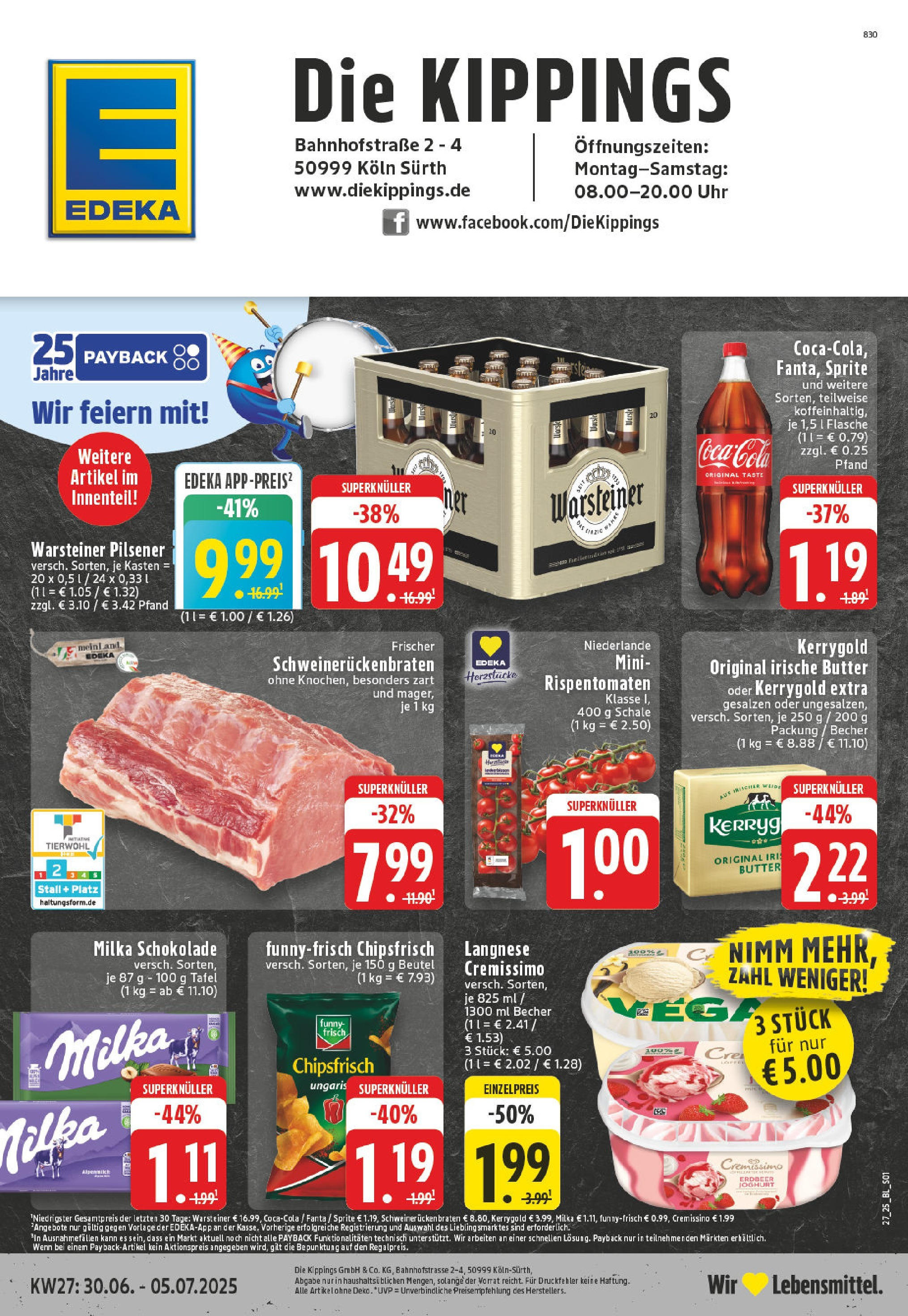 EDEKA Prospekt ab 29.06.2025 - Prospekt Köln Online Vorschau von dem Prospekt des Geschäftes Edeka, gültig ab dem 29.06.2025