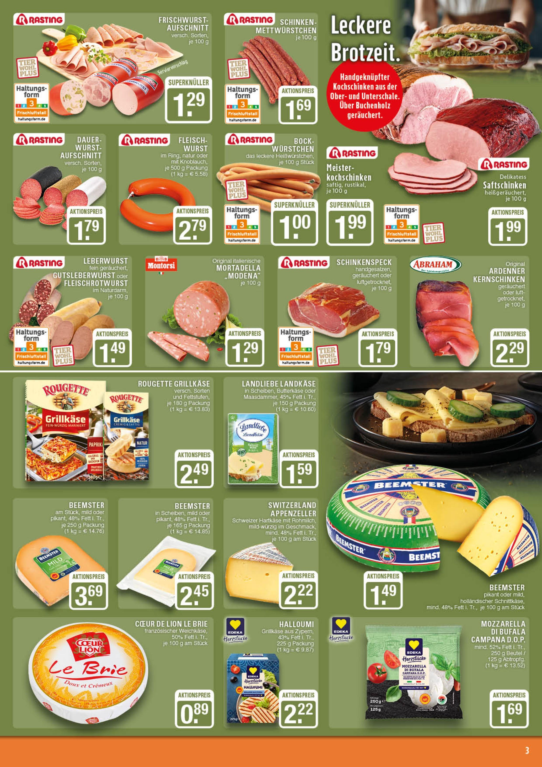 Edeka prospekt Marl	 (ab 29.06.2025) » Angebote Online | Seite: 3 | Produkte: Mozzarella, Wurst, Schinken, Fleisch