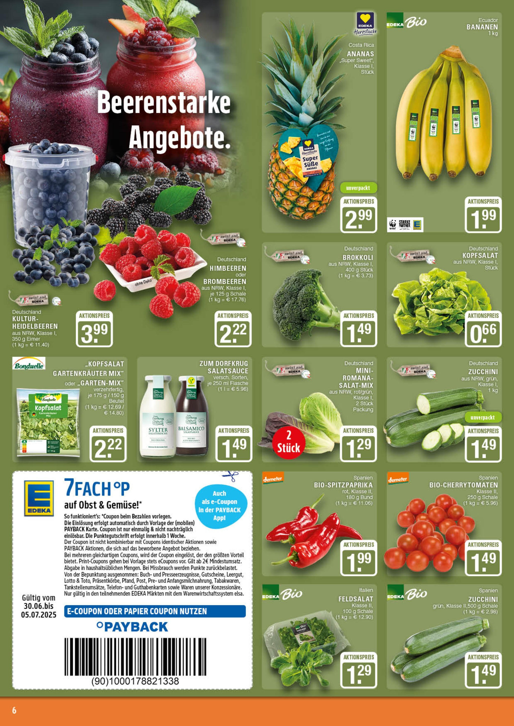 Edeka prospekt Marl	 (ab 29.06.2025) » Angebote Online | Seite: 6 | Produkte: Ananas, Gemüse, Obst, Telefon