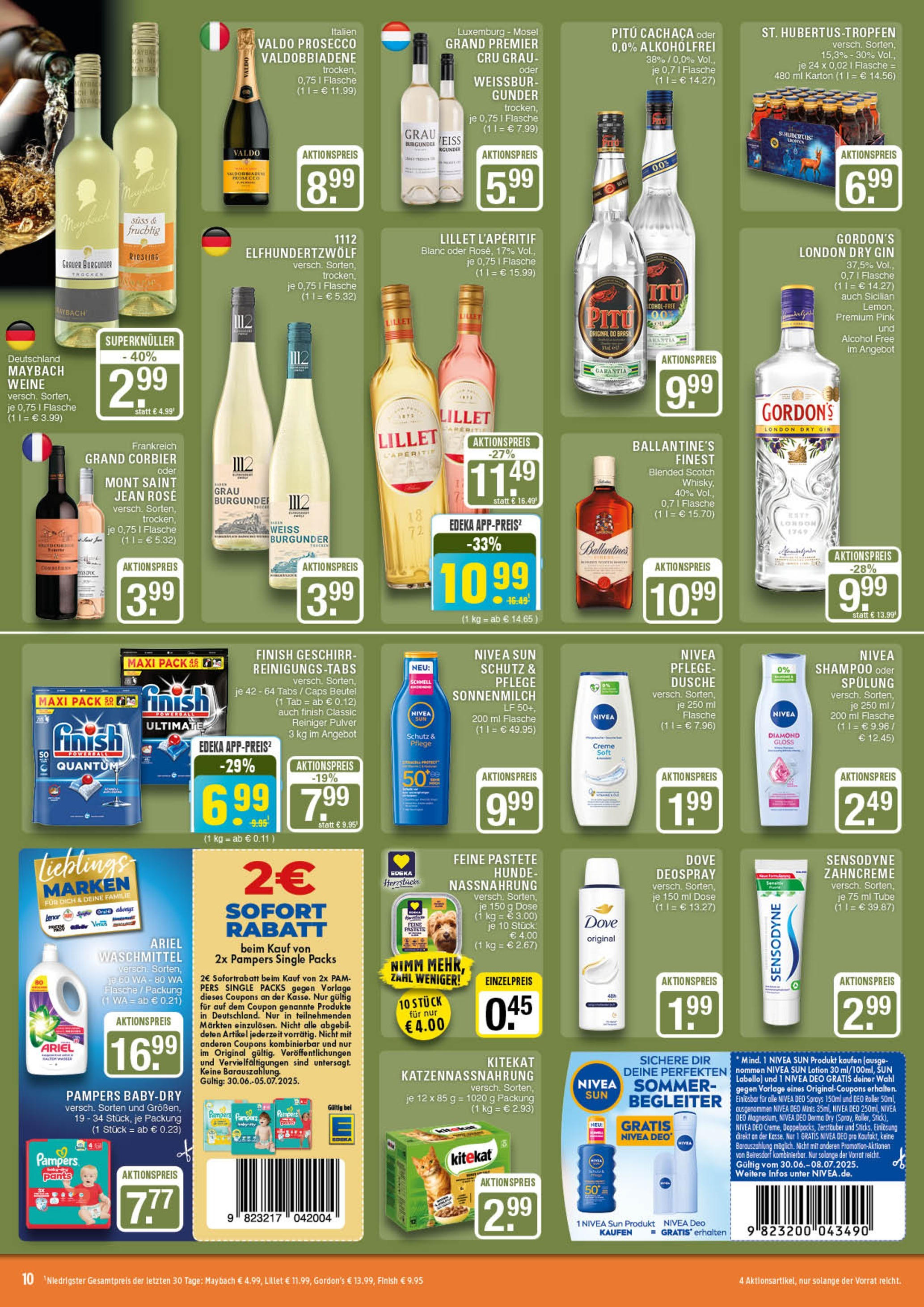 Edeka prospekt Marl	 (ab 29.06.2025) » Angebote Online | Seite: 10 | Produkte: Ariel, Finish, Shower Gel, Gin