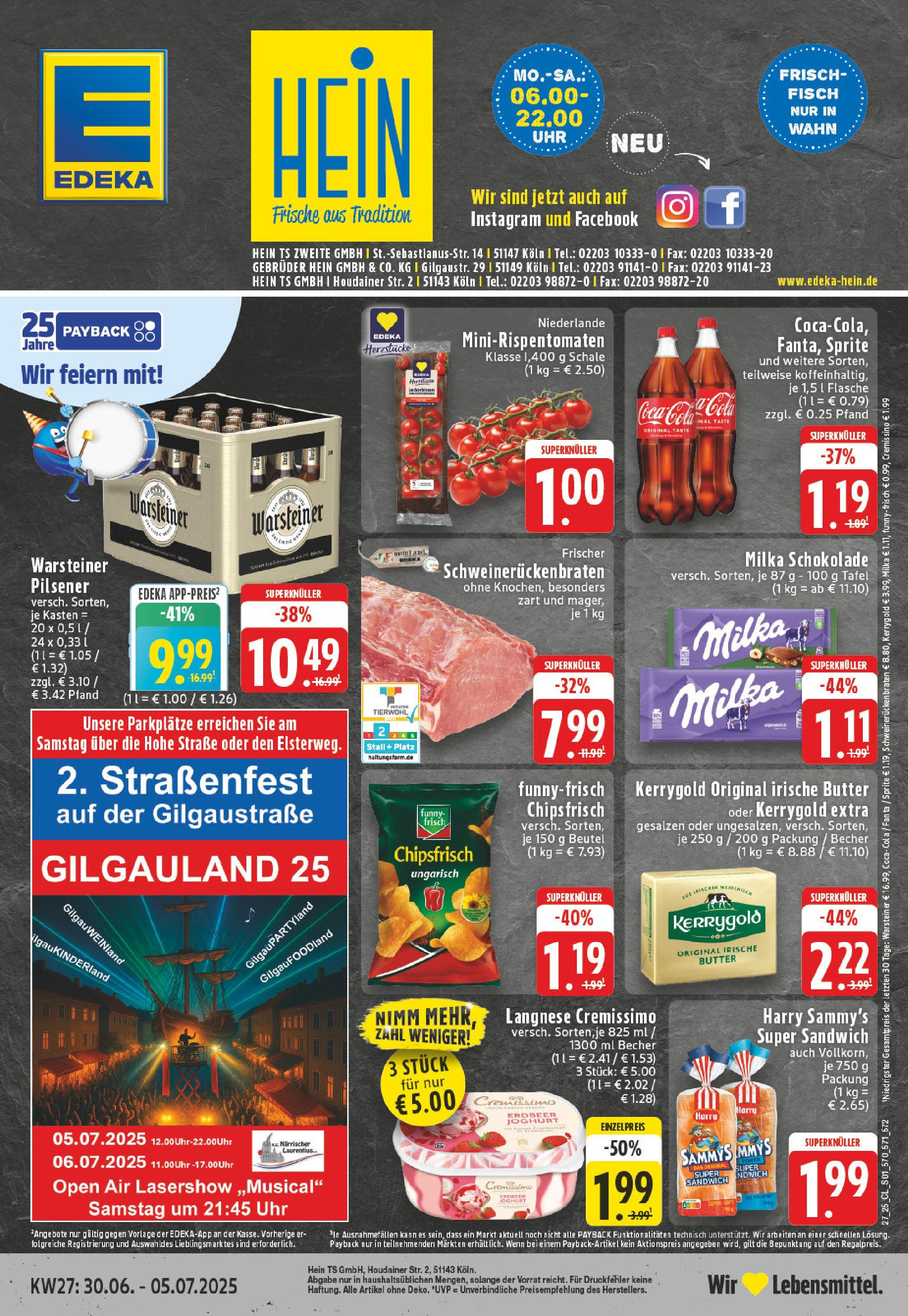 EDEKA Prospekt ab 29.06.2025 - Prospekt Köln Online Vorschau von dem Prospekt des Geschäftes Edeka, gültig ab dem 29.06.2025