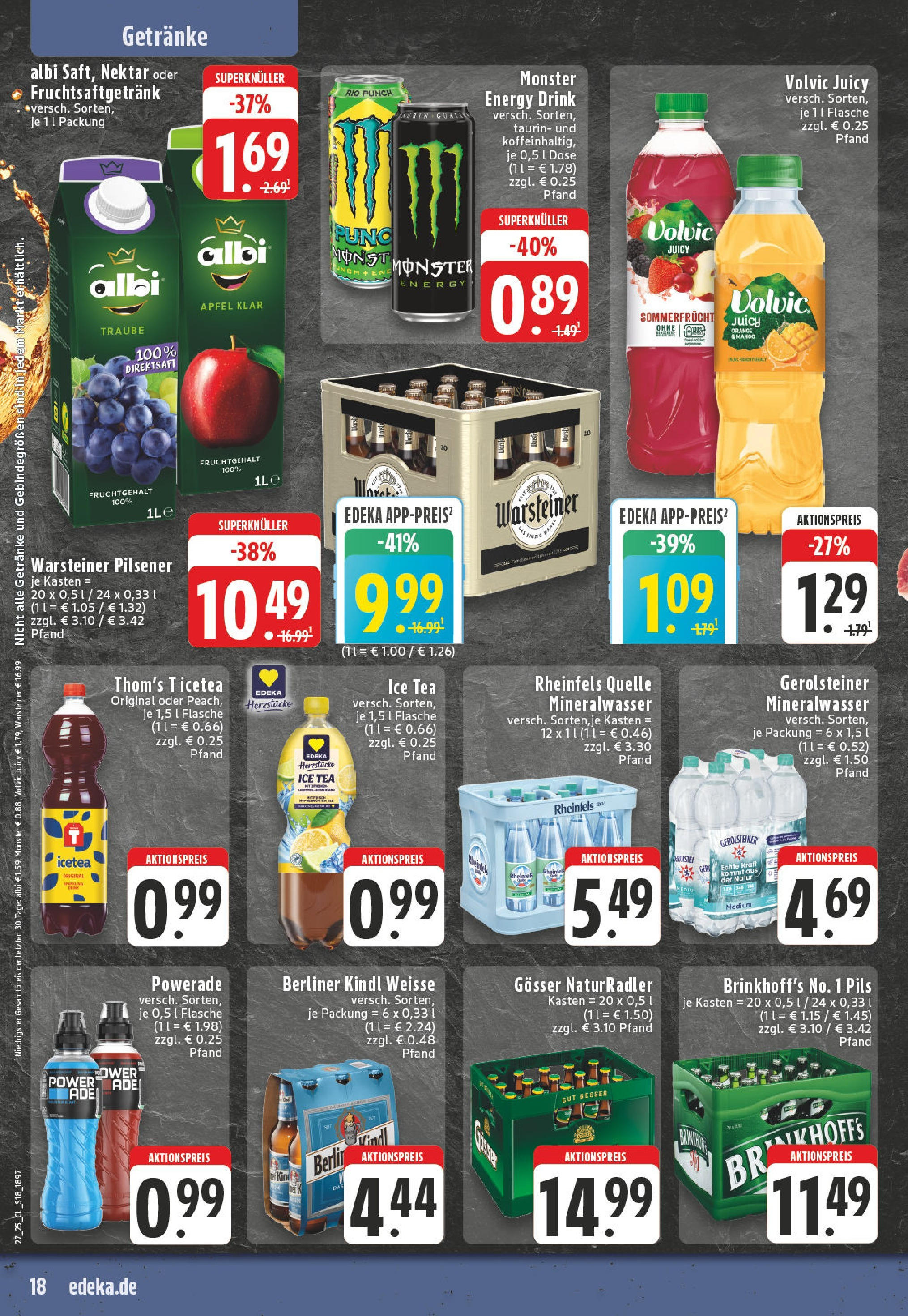 Edeka prospekt Dortmund - Wickede	 (ab 29.06.2025) » Angebote Online | Seite: 18 | Produkte: Energy, Mineralwasser, Mango, Gerolsteiner