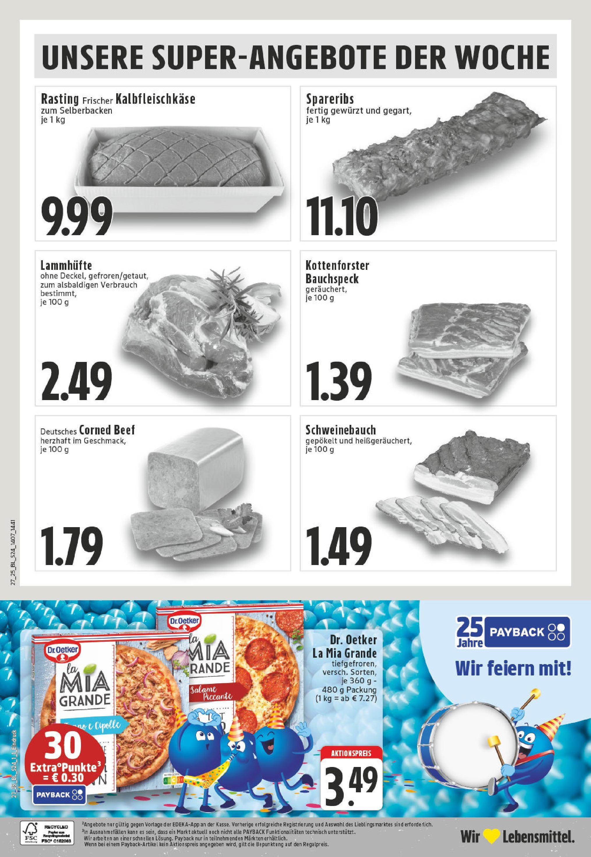 Edeka prospekt Greven	 (ab 29.06.2025) » Angebote Online | Seite: 24 | Produkte: Schweinebauch, Pizza