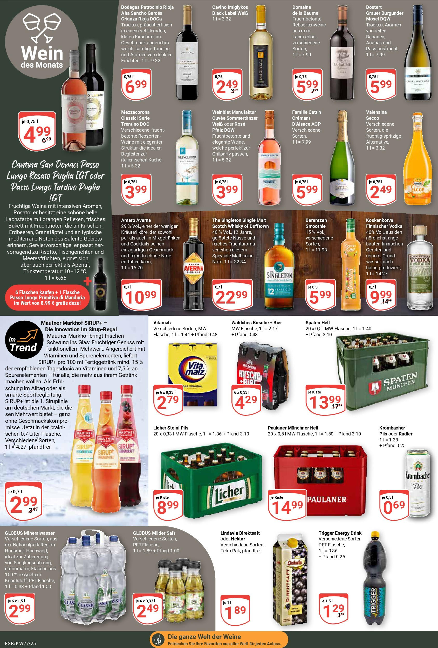 Globus prospekt Eschborn	 (ab 29.06.2025) » Angebote online | Seite: 20 | Produkte: Orangen, Mineralwasser, Vodka, Berentzen