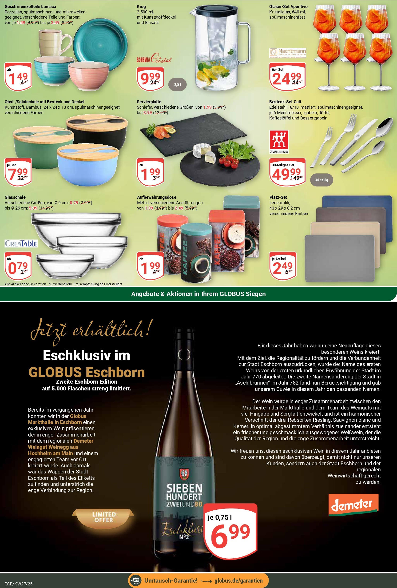 Globus prospekt Eschborn	 (ab 29.06.2025) » Angebote online | Seite: 25 | Produkte: Kaffee, Wein