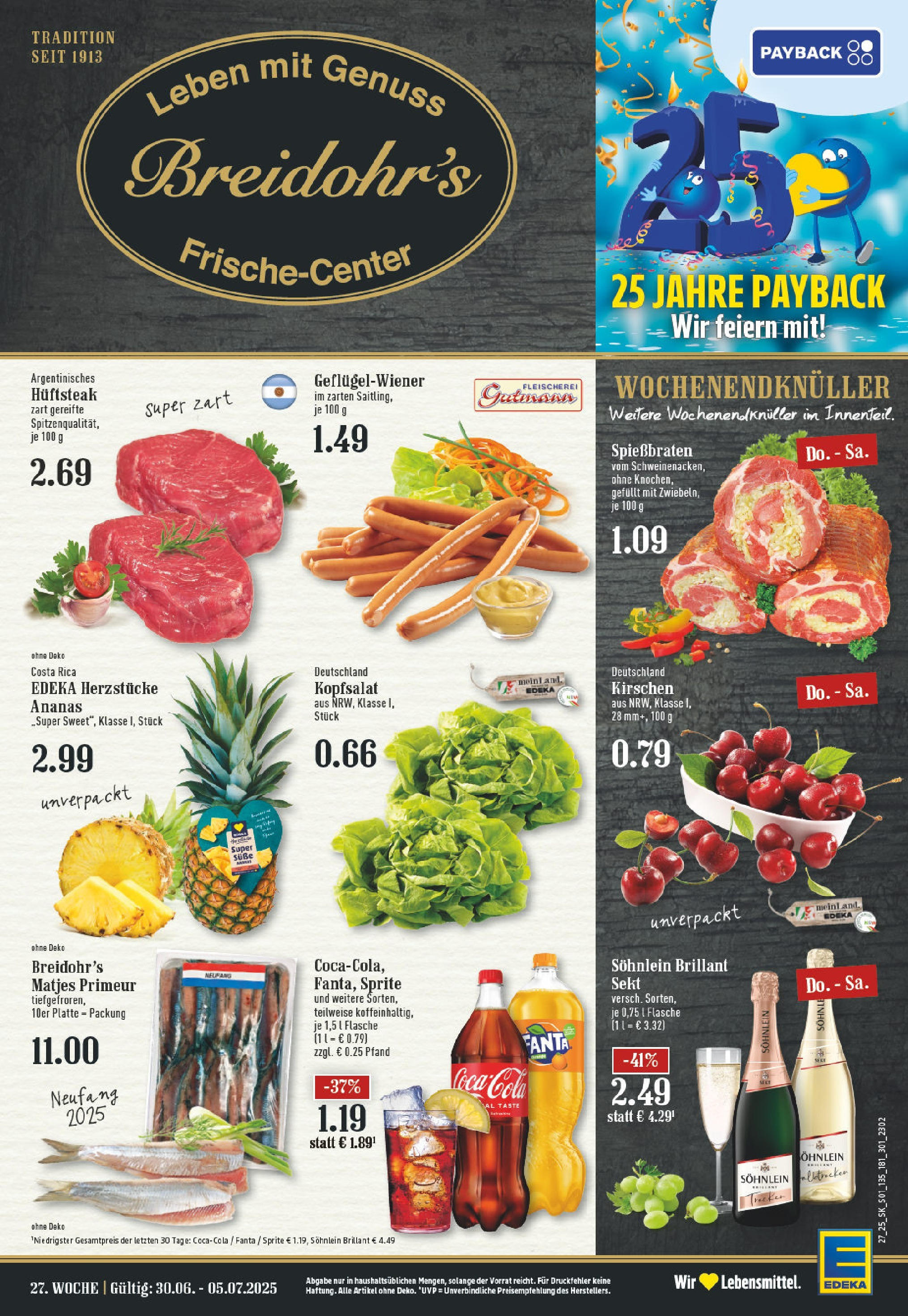 Edeka prospekt Hilden	 (ab 29.06.2025) » Angebote Online | Seite: 1 | Produkte: Sprite, Sekt, Ananas, Steak
