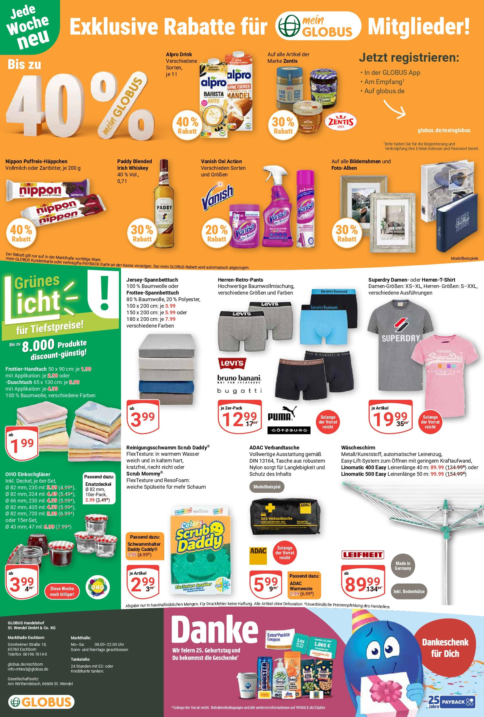 Globus prospekt Eschborn	 (ab 29.06.2025) » Angebote online | Seite: 27 | Produkte: Wasser, Zucker, Bilderrahmen, Uhr