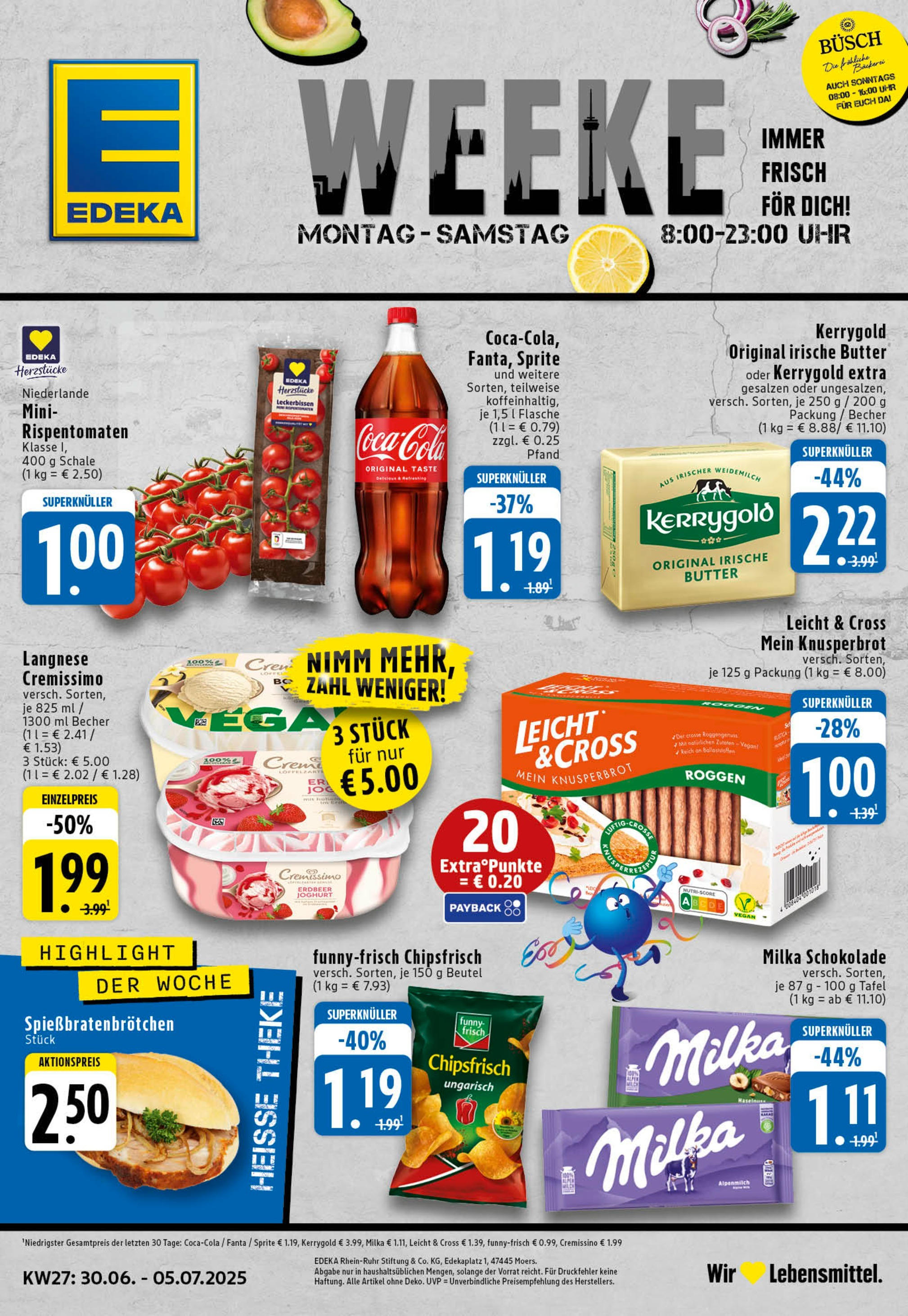Edeka prospekt Köln	 (ab 29.06.2025) » Angebote Online | Seite: 1 | Produkte: Joghurt, Schokolade, Milka schokolade, Chips