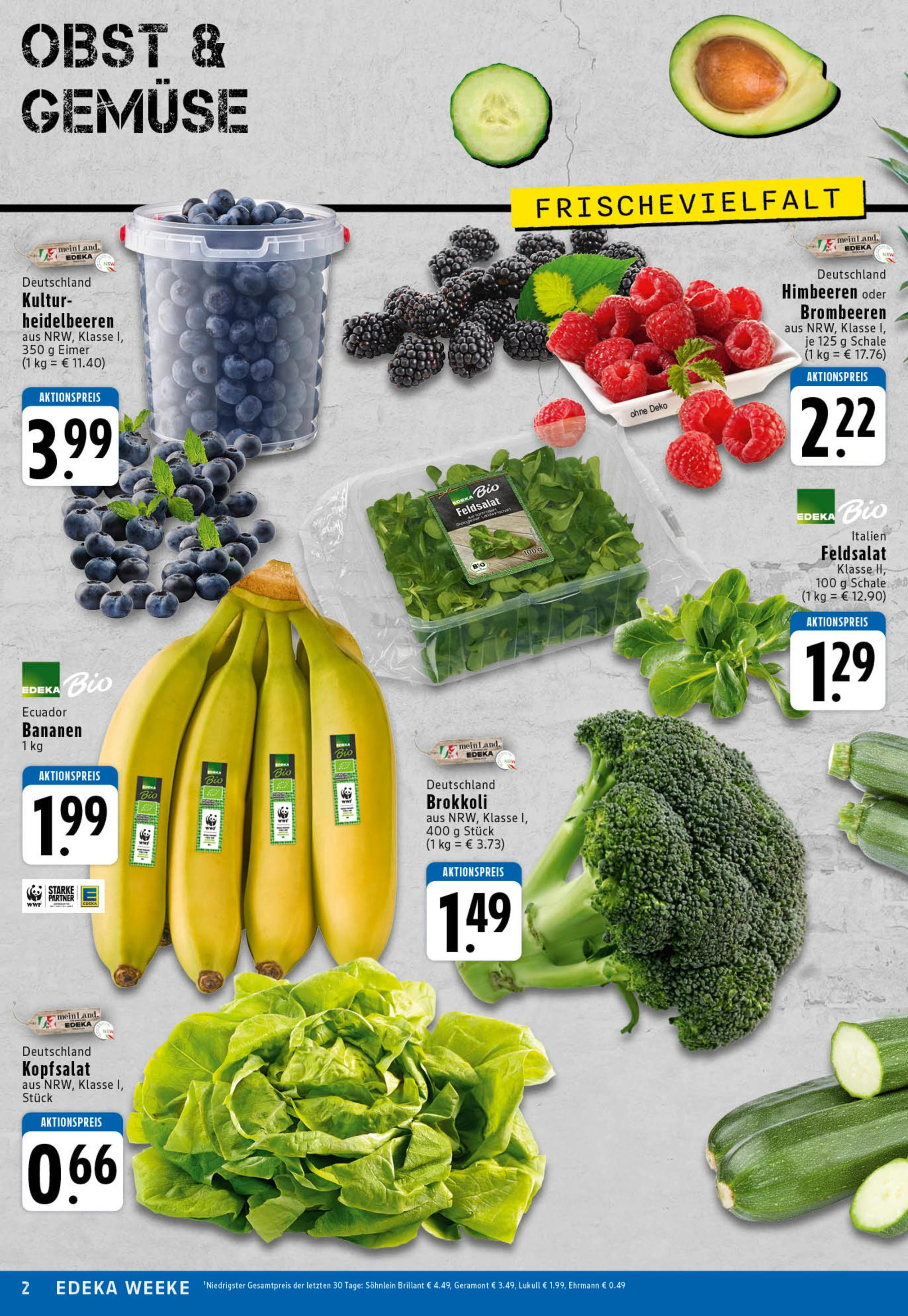 Edeka prospekt Köln	 (ab 29.06.2025) » Angebote Online | Seite: 2 | Produkte: Geramont, Bananen, Gemüse, Obst