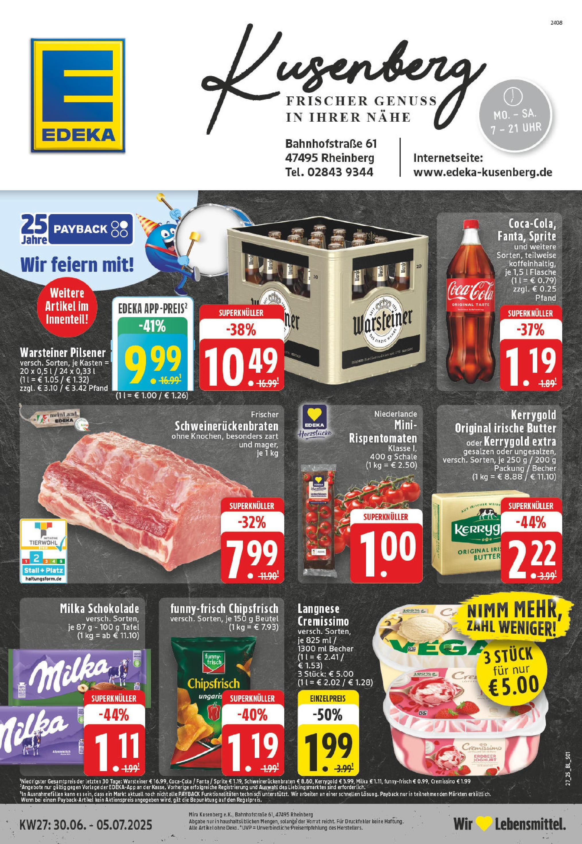 Edeka prospekt Rheinberg	 (ab 29.06.2025) » Angebote Online | Seite: 1