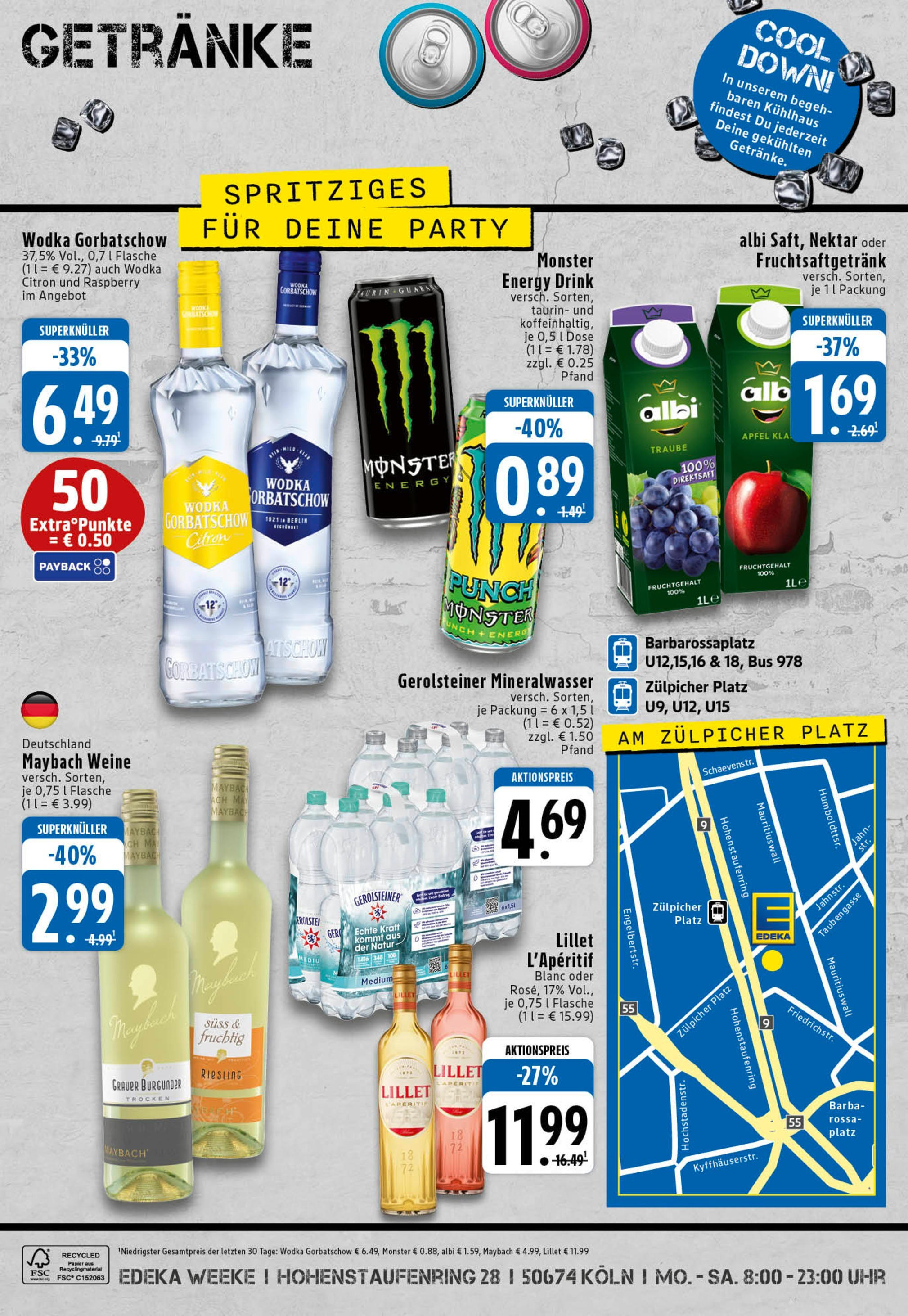 Edeka prospekt Köln	 (ab 29.06.2025) » Angebote Online | Seite: 8 | Produkte: Energy, Lillet, Monster, Wodka gorbatschow