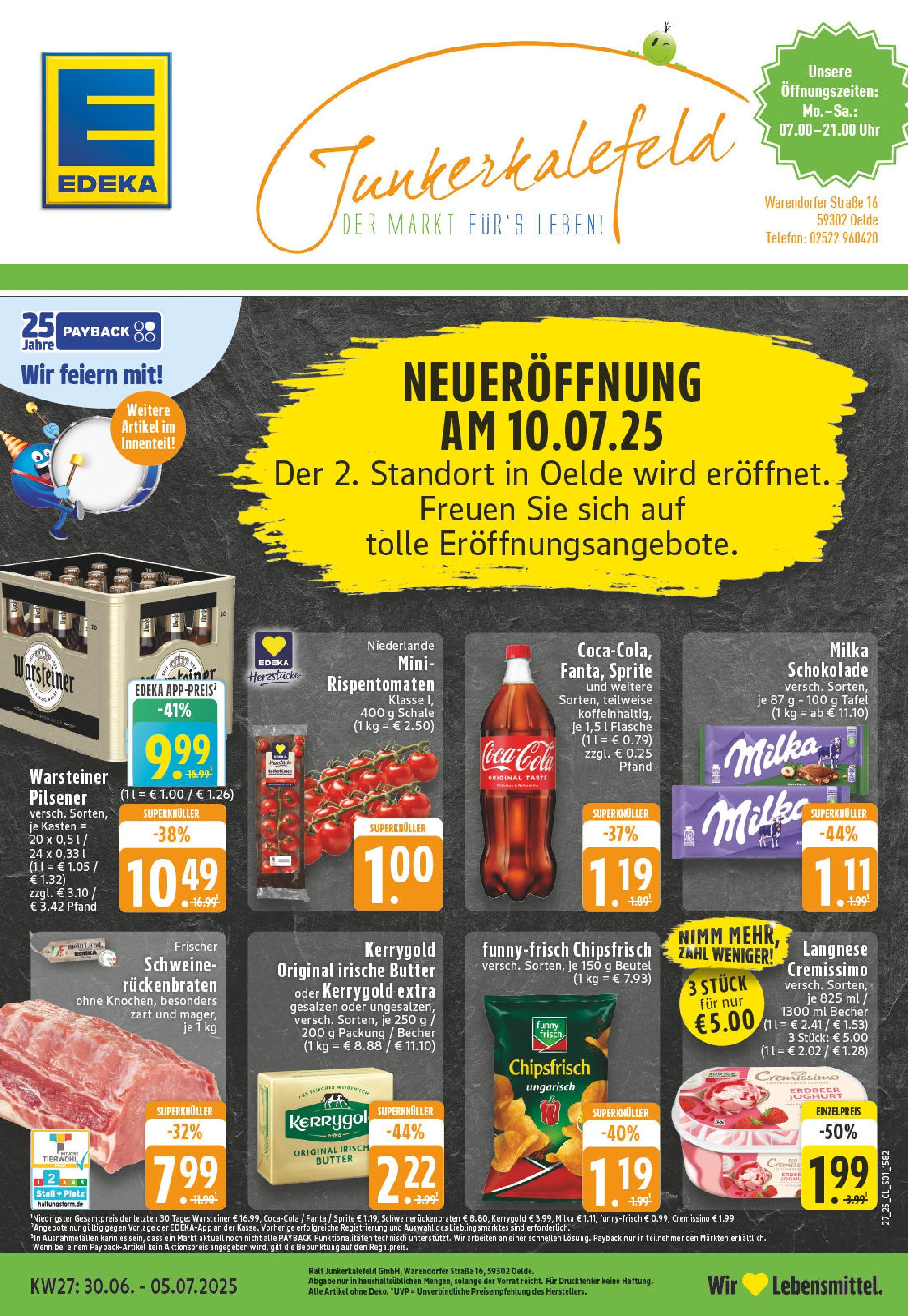 Edeka prospekt Oelde	 (ab 29.06.2025) » Angebote Online | Seite: 1 | Produkte: Sprite, Schokolade, Warsteiner, Chips