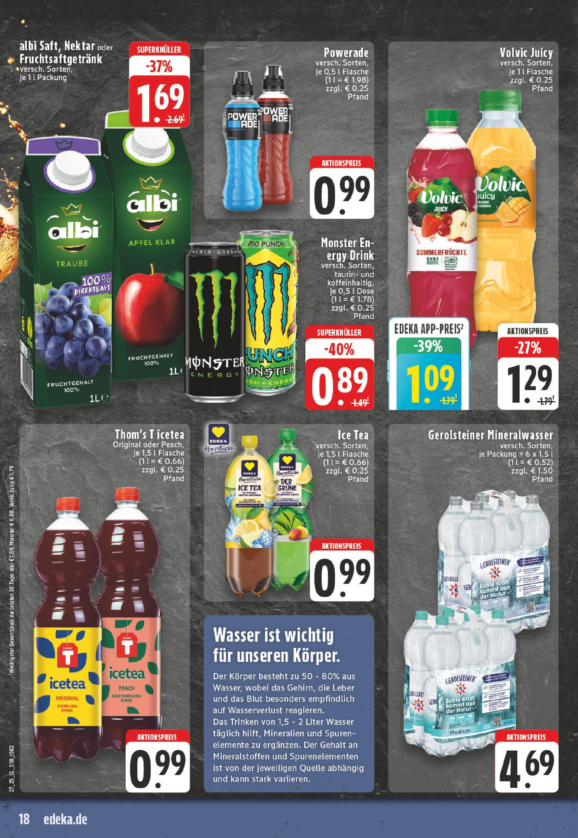 Edeka prospekt Oelde	 (ab 29.06.2025) » Angebote Online | Seite: 18 | Produkte: Energy, Powerade, Volvic, Gerolsteiner