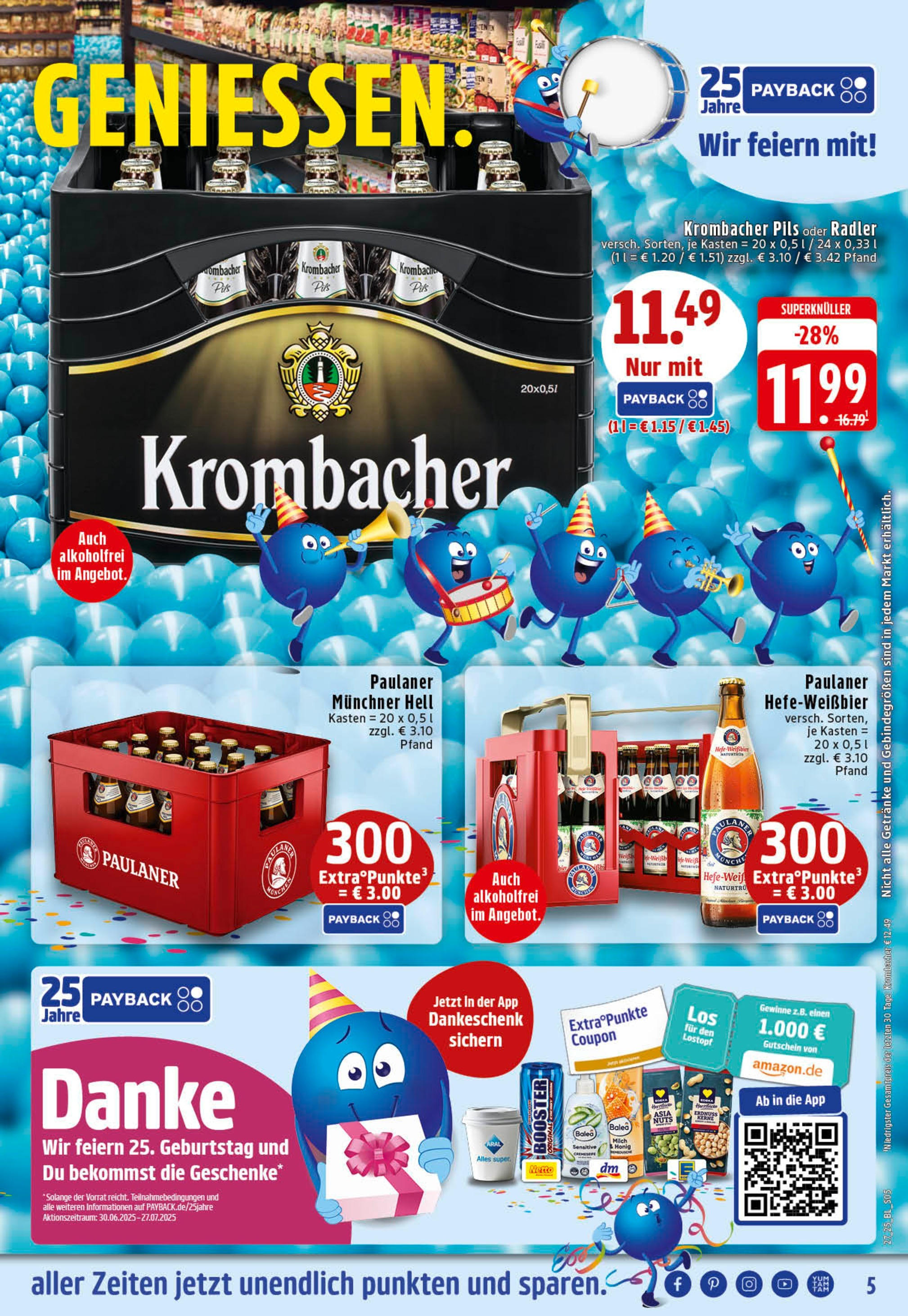 Edeka prospekt Reken-Bahnhof	 (ab 29.06.2025) » Angebote Online | Seite: 5 | Produkte: Milch, Pils, Radler, Paulaner