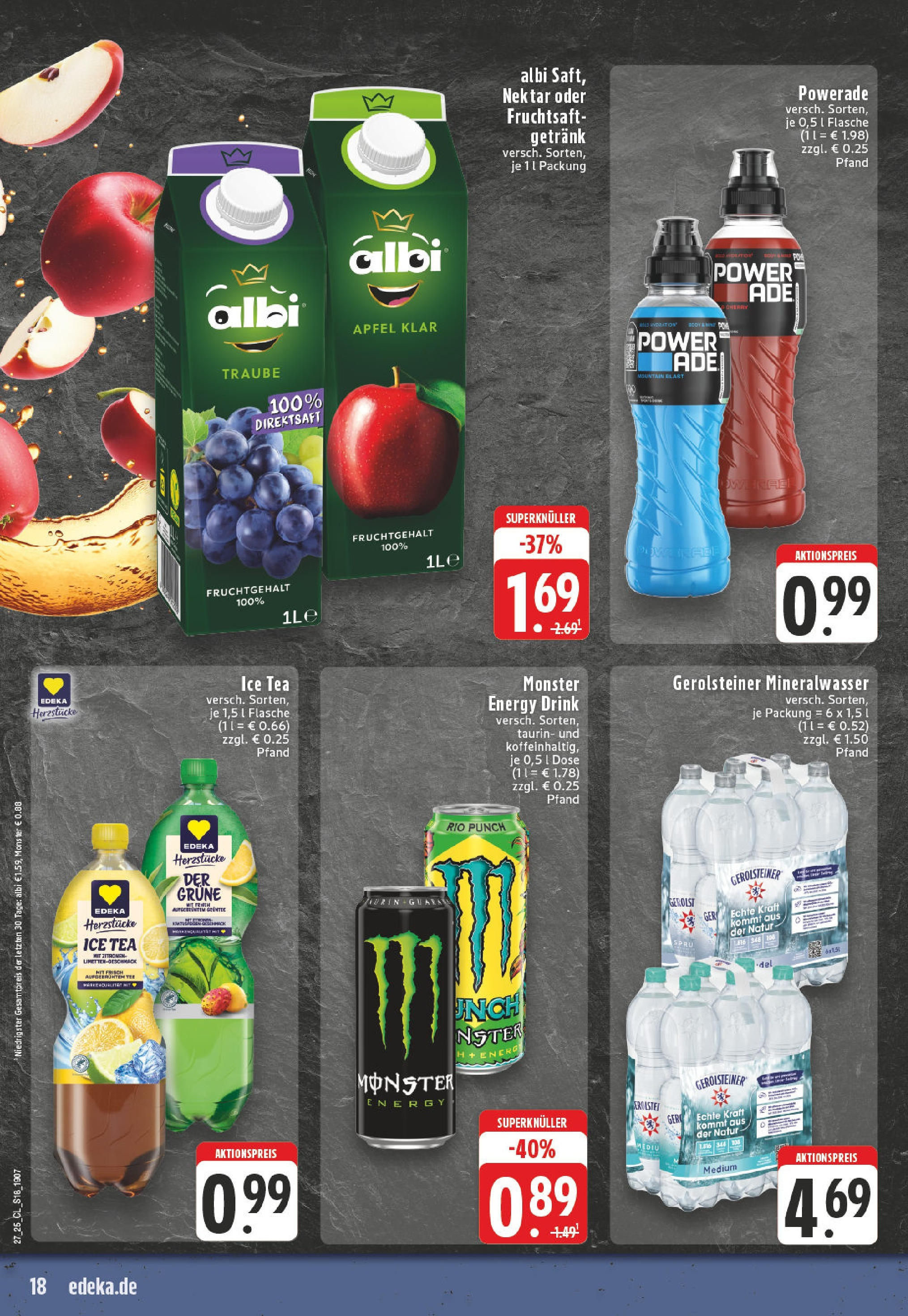 Edeka prospekt Paderborn	 (ab 29.06.2025) » Angebote Online | Seite: 18 | Produkte: Mineralwasser, Monster, Tee, Zitronen