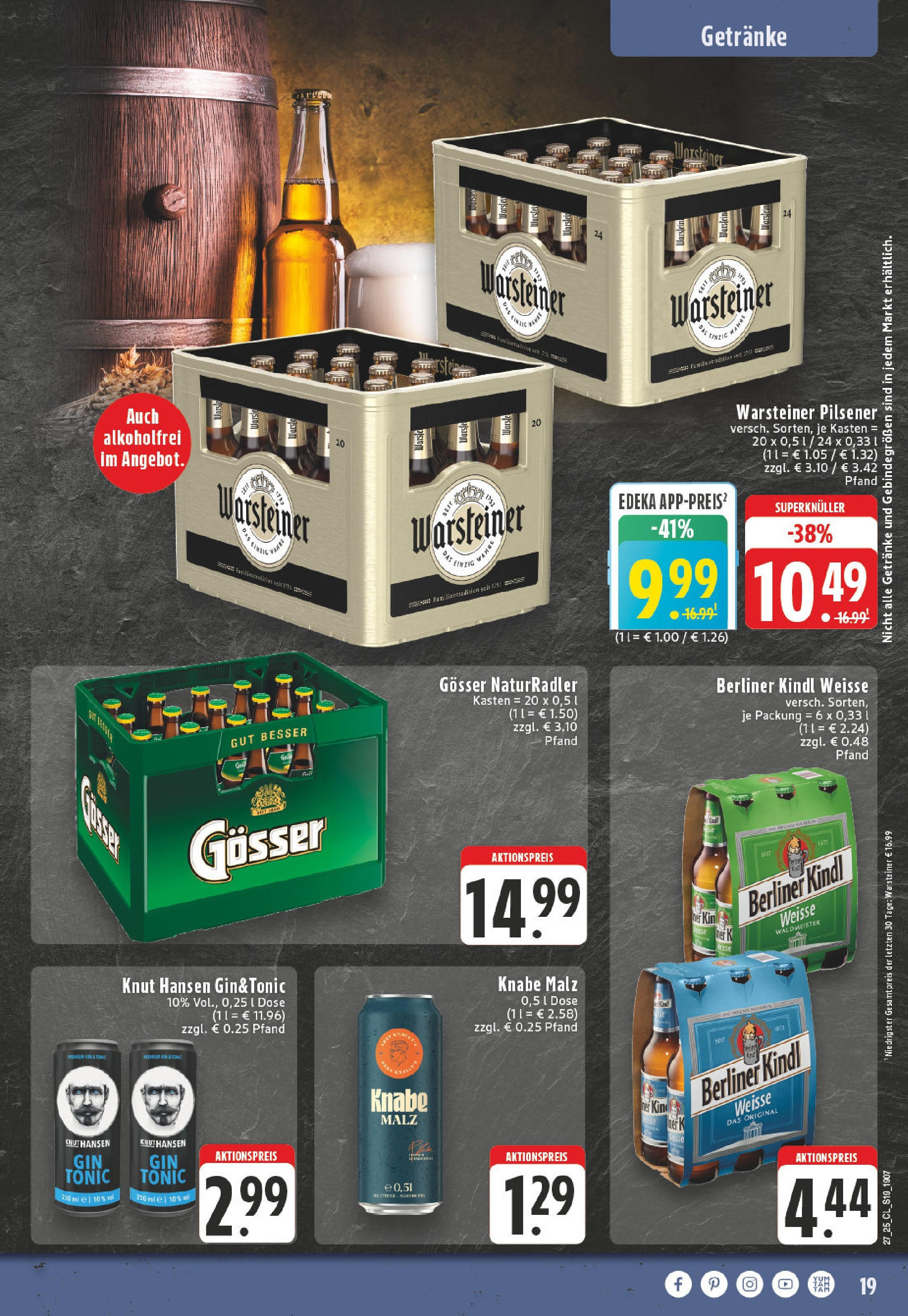 Edeka prospekt Paderborn	 (ab 29.06.2025) » Angebote Online | Seite: 19 | Produkte: Berliner, Warsteiner