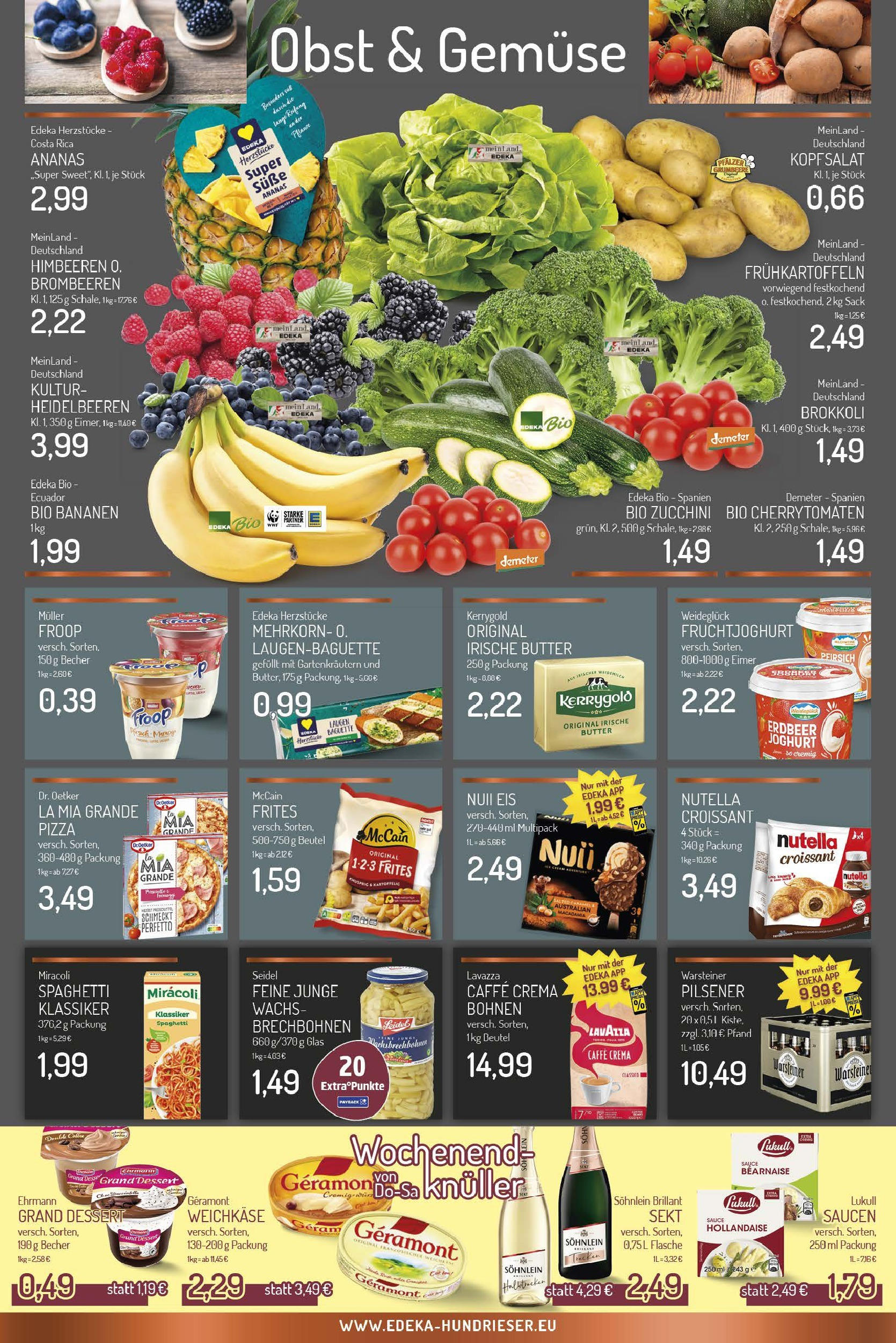 Edeka prospekt Essen - Rüttenscheid	 (ab 29.06.2025) » Angebote Online | Seite: 4 | Produkte: Himbeeren, Froop, Croissant, Obst