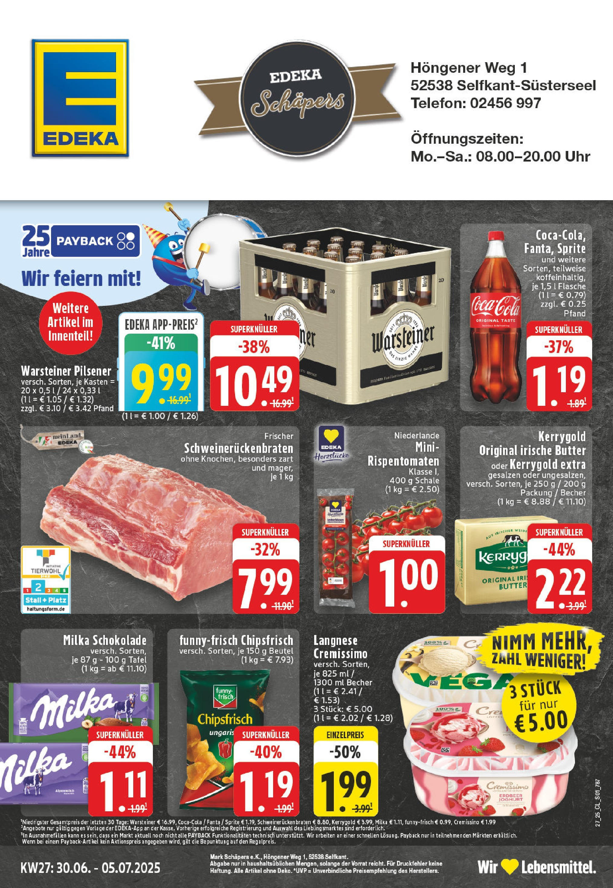 Edeka prospekt Selfkant-Wehr	 (ab 29.06.2025) » Angebote Online | Seite: 1 | Produkte: Sprite, Milka schokolade, Chips, Telefon