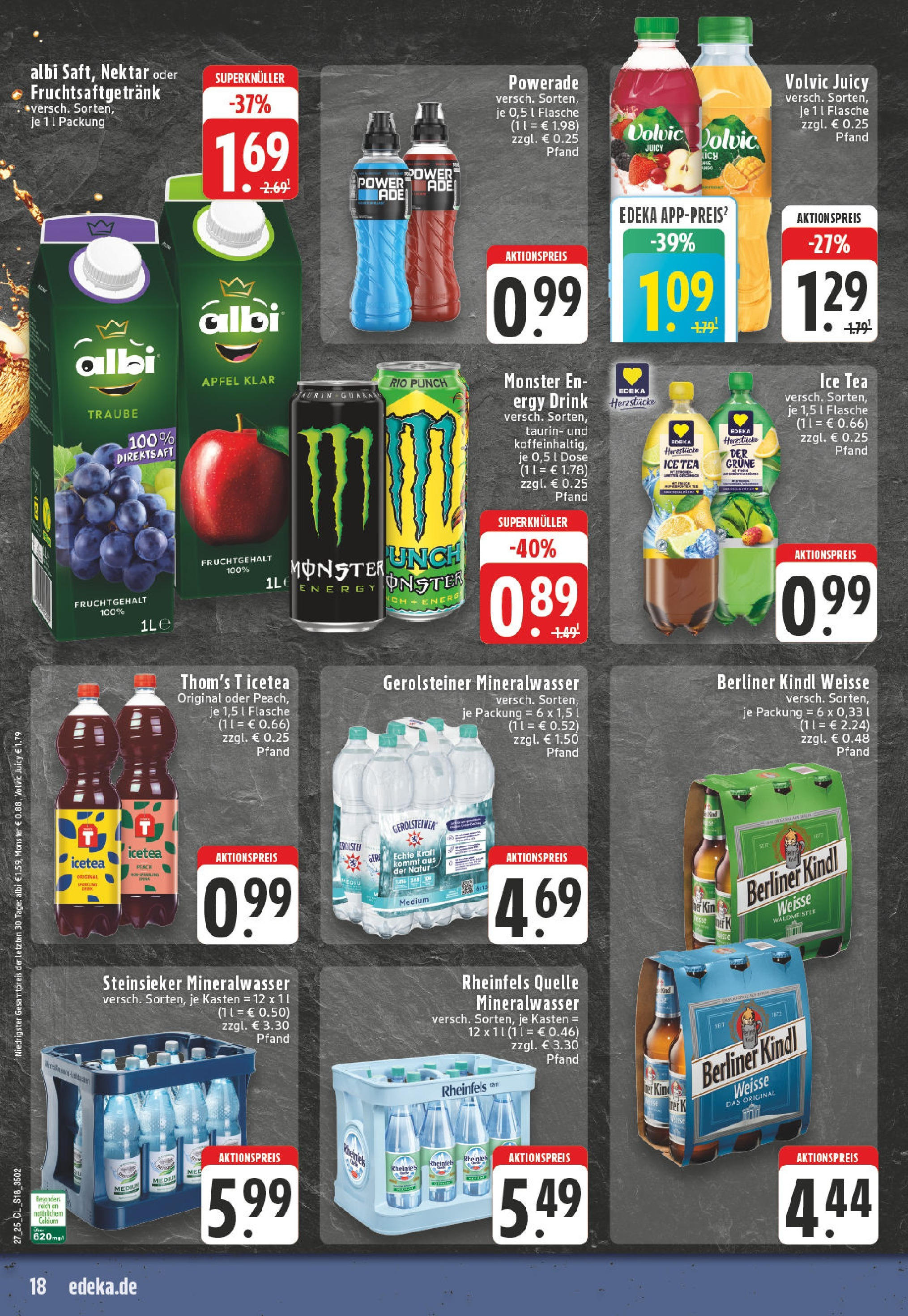 Edeka prospekt Leverkusen	 (ab 29.06.2025) » Angebote Online | Seite: 18 | Produkte: Energy, Mineralwasser, Volvic, Gerolsteiner