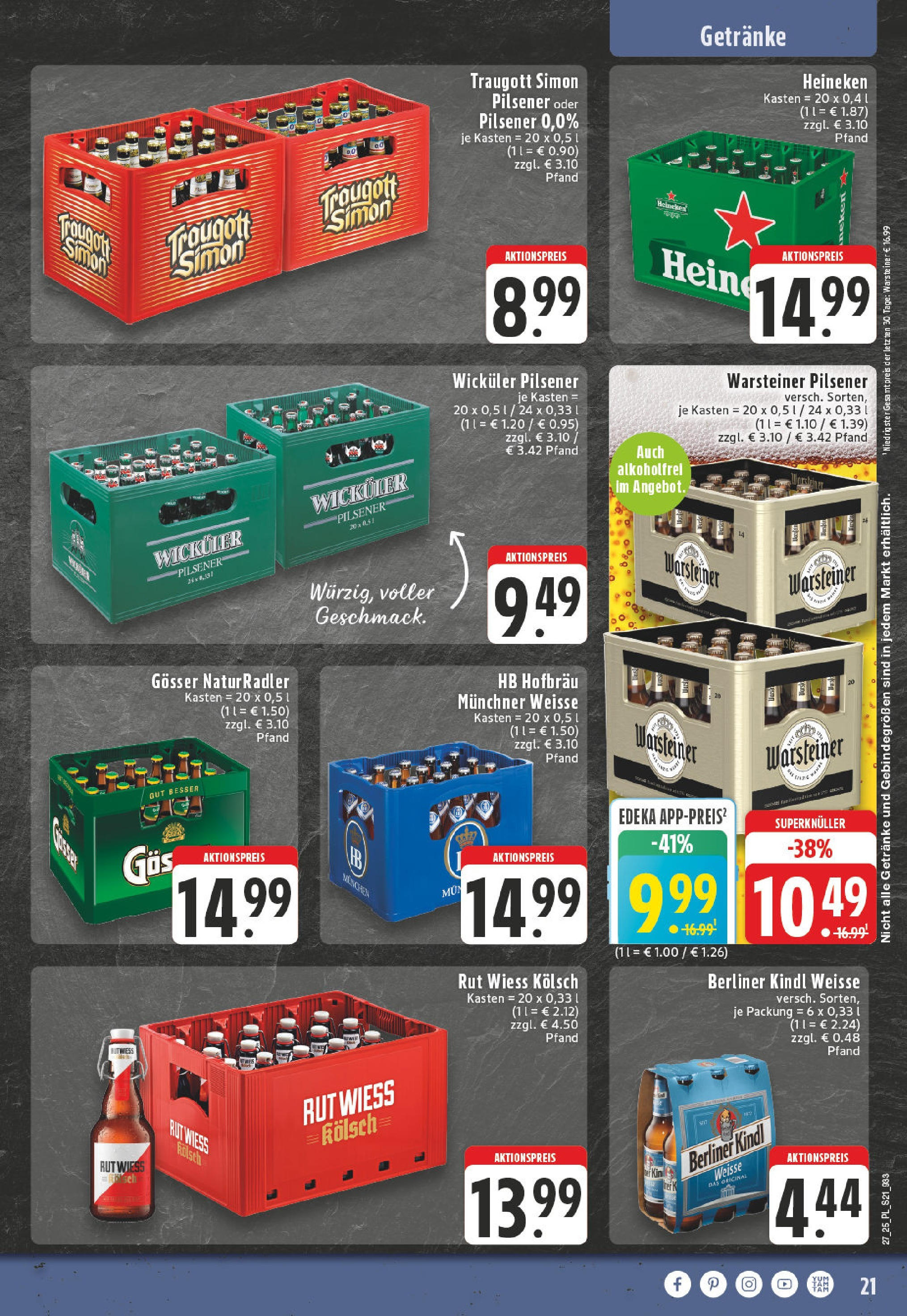 Edeka prospekt Eschweiler-Dürwiß	 (ab 29.06.2025) » Angebote Online | Seite: 21 | Produkte: Berliner, Heineken, Warsteiner