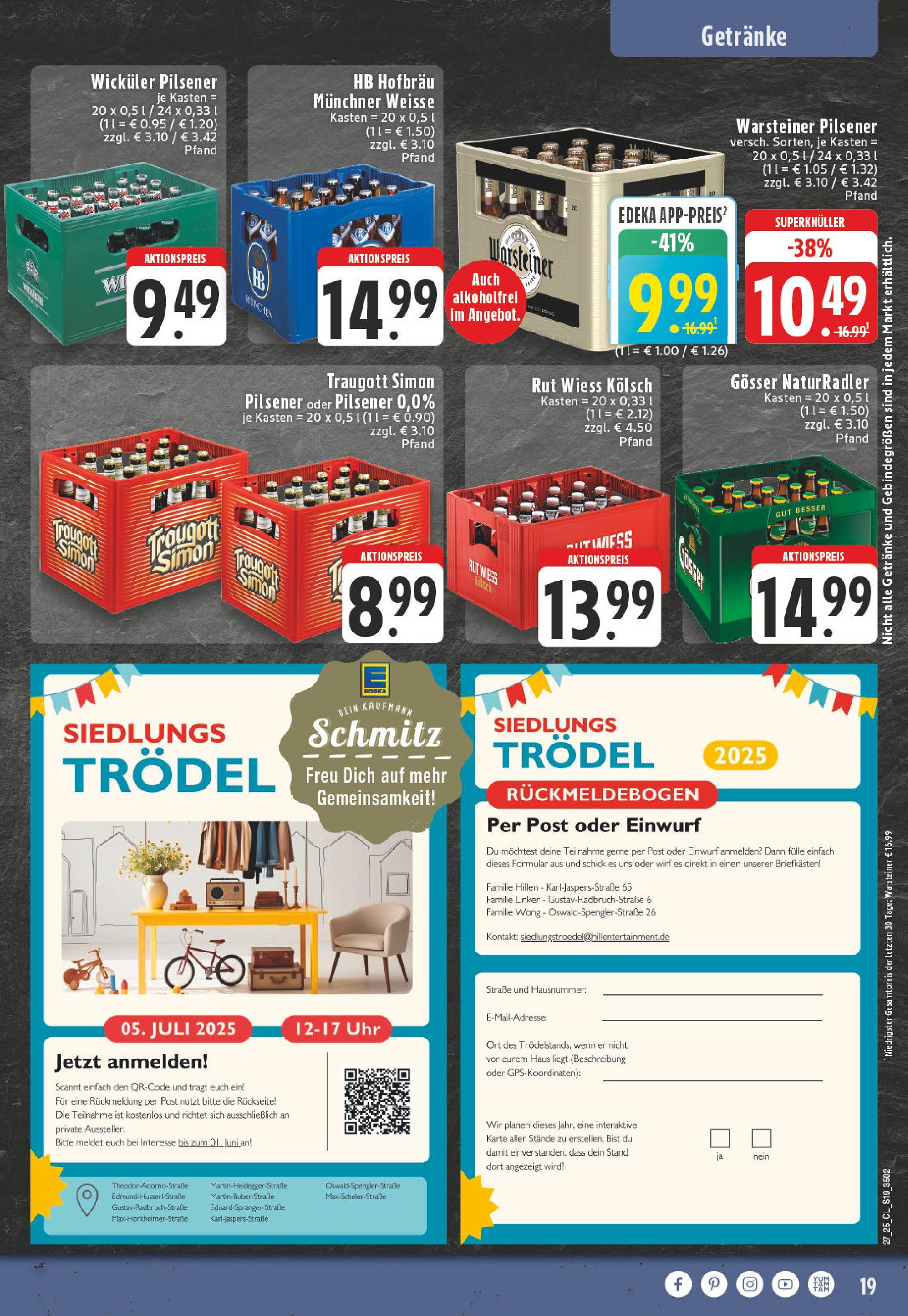 Edeka prospekt Leverkusen	 (ab 29.06.2025) » Angebote Online | Seite: 19 | Produkte: Radler, Warsteiner, Uhr