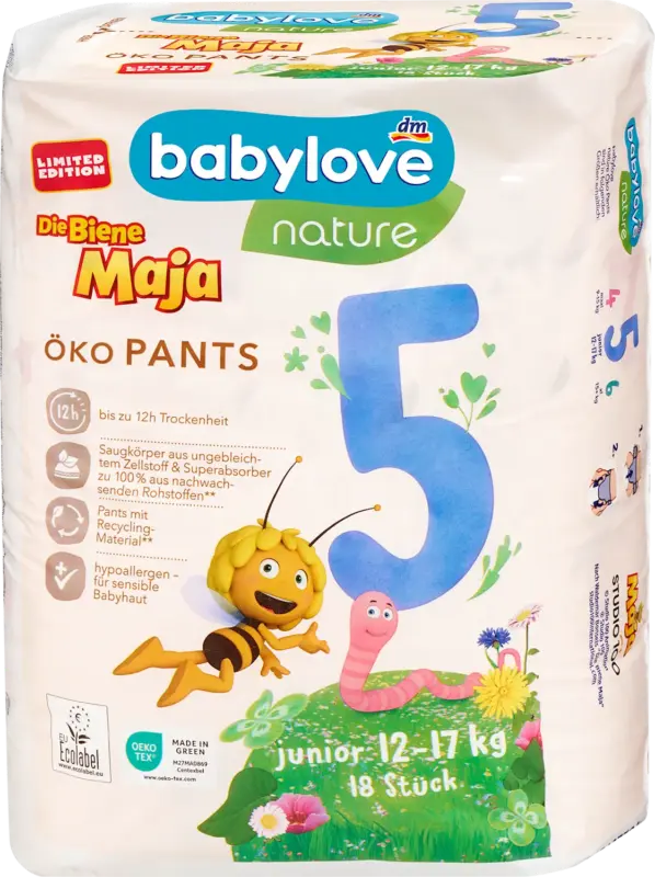 babylove nature Baby Pants Die Biene Maja Gr. 5 Junior (12-17 kg)