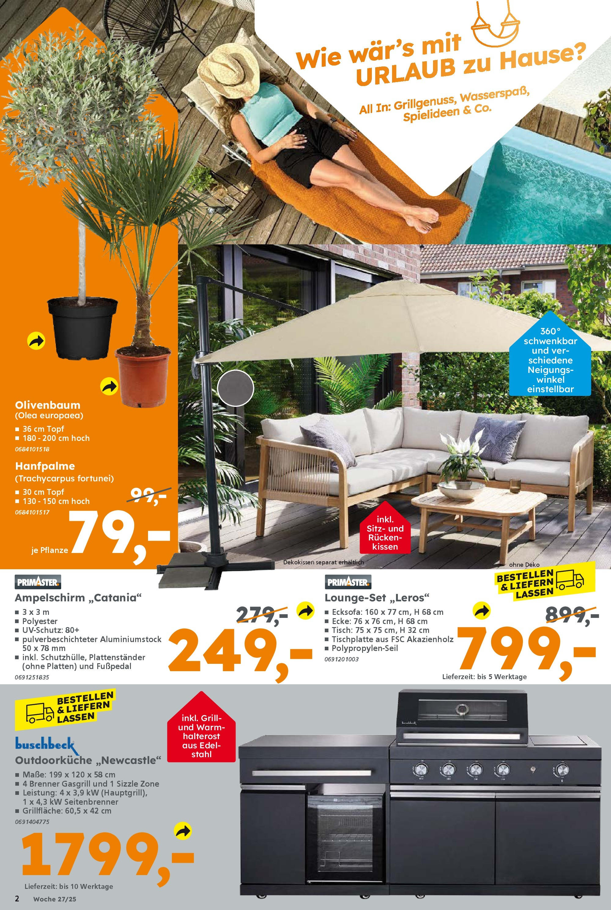 Globus Baumarkt prospekt Ilmenau	 (ab 29.06.2025) zum Blättern | Seite: 2 | Produkte: Grill, Ecksofa, Kissen, Tisch