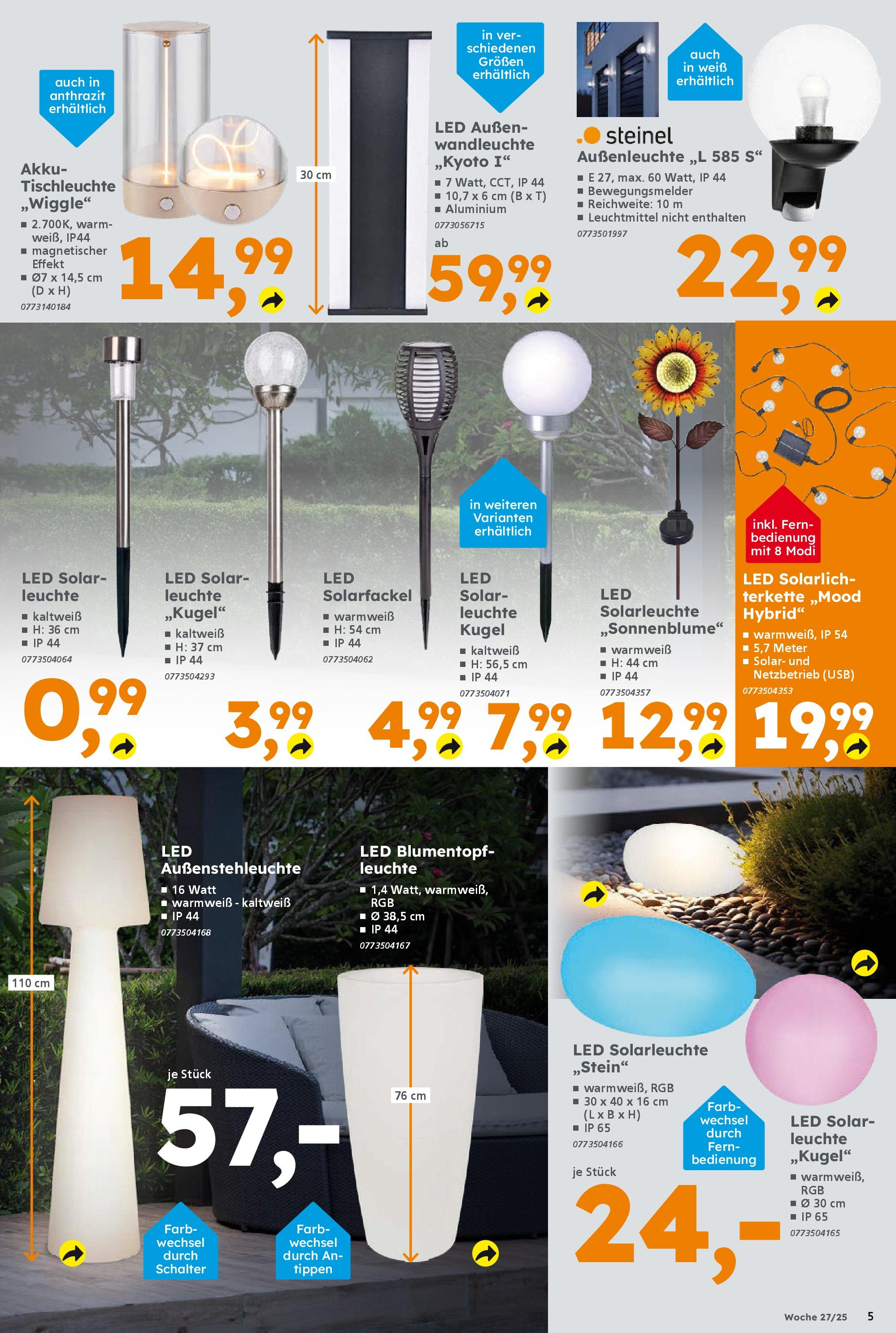 Globus Baumarkt prospekt Ilmenau	 (ab 29.06.2025) zum Blättern | Seite: 5 | Produkte: USB, Außenleuchte, Solarleuchte, Wandleuchte