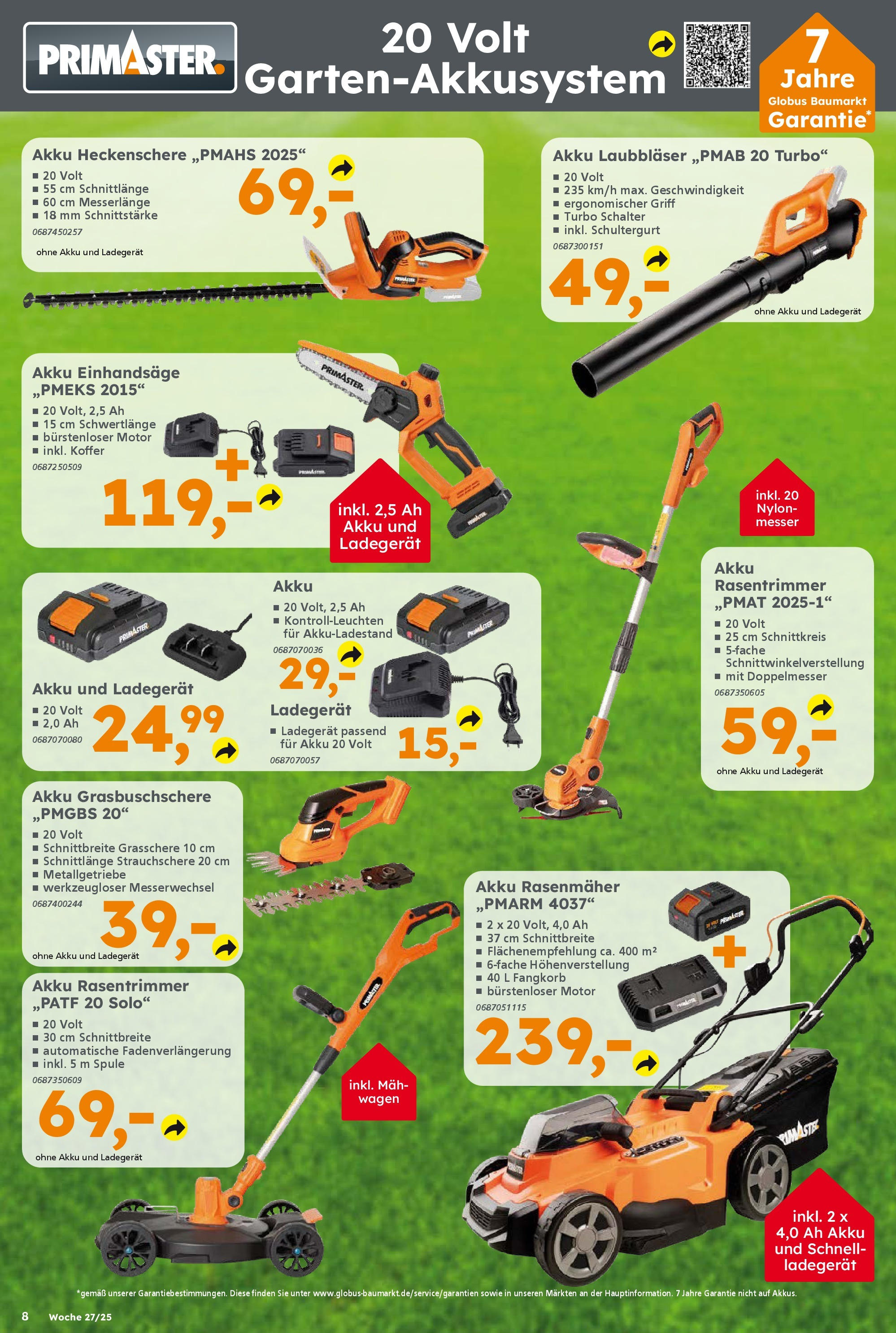 Globus Baumarkt prospekt Ilmenau	 (ab 29.06.2025) zum Blättern | Seite: 8 | Produkte: Rasenmäher, Koffer, Ladegerät
