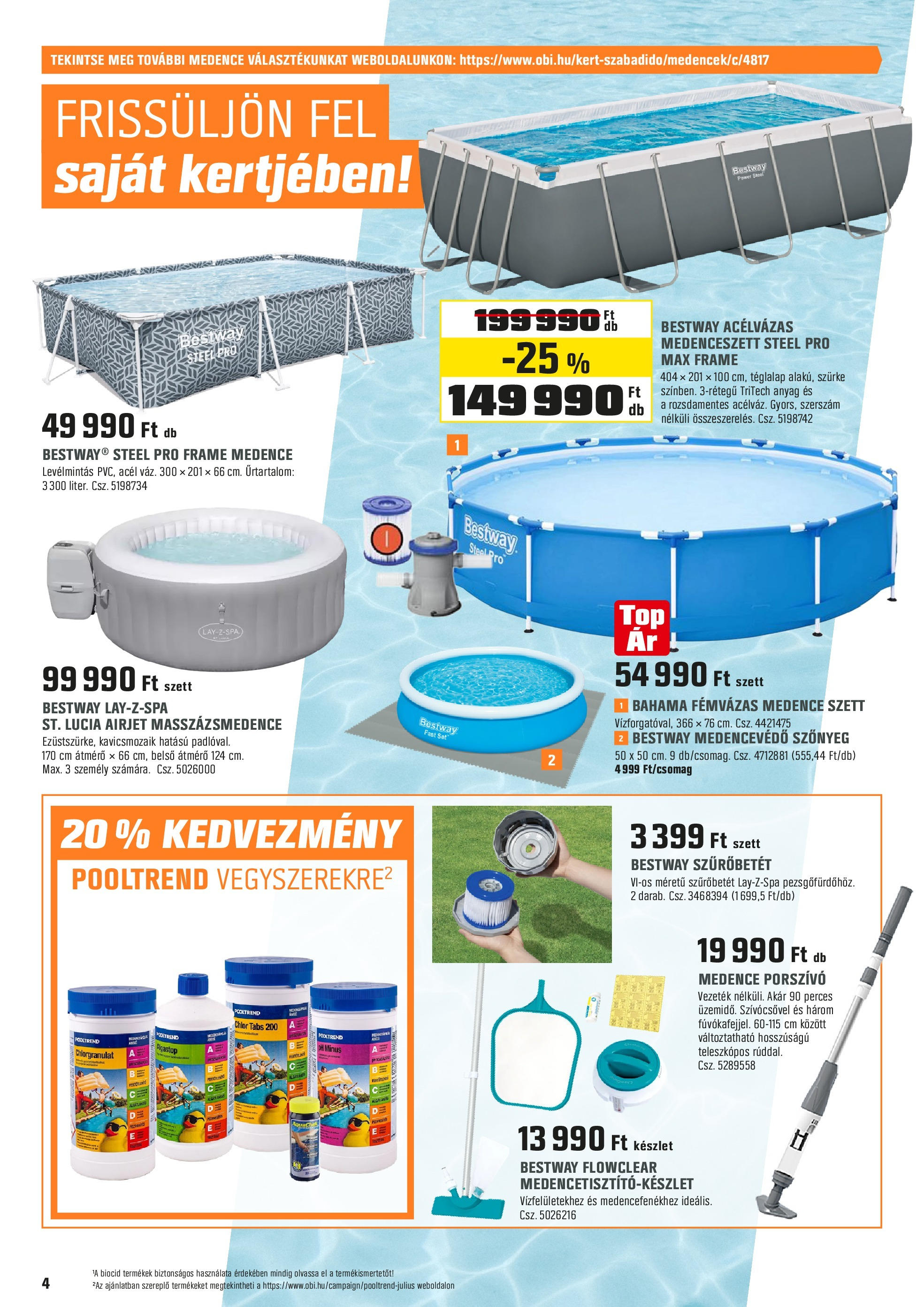 OBI Akciós újság - 2025.06.30. -tól/töl > akció, lapozható szórólap 🛍️ | Oldal: 4 | Termékek: Porszívó, Szőnyeg, Medence