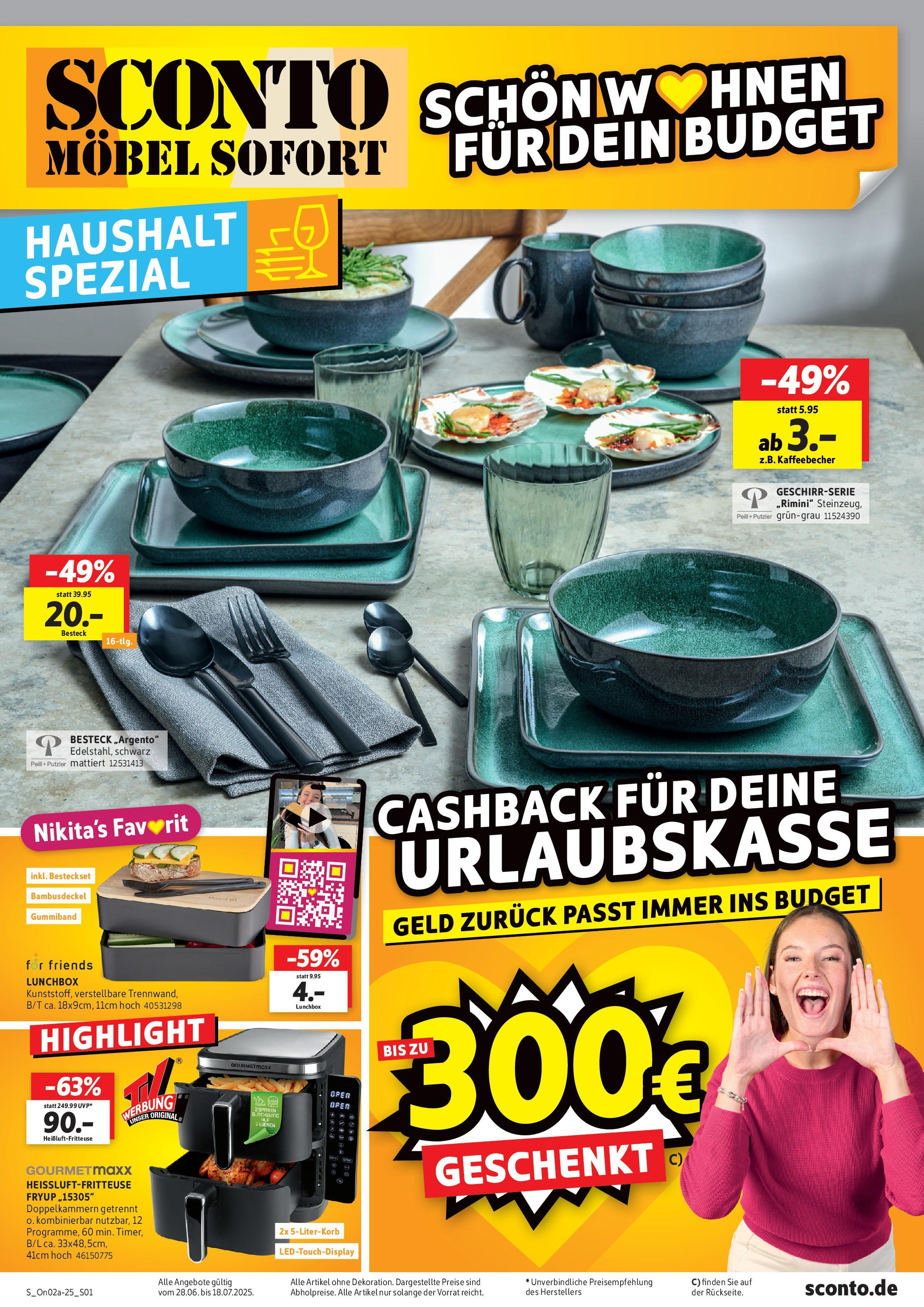 Sconto - SCONTO: Prospekt (ab 28.06.2025) zum Blättern | Seite: 1 | Produkte: Heißluftfritteuse