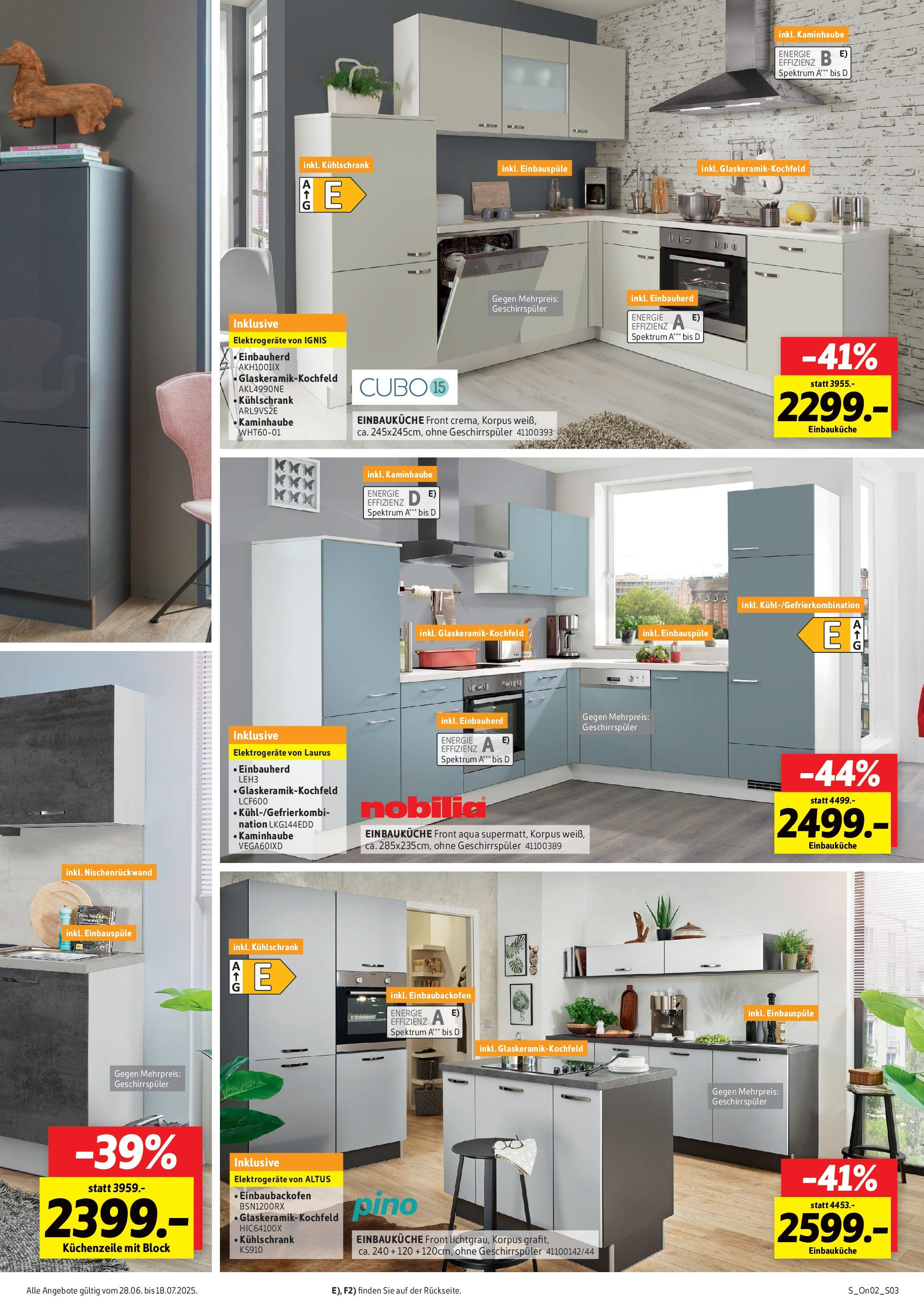 Sconto - SCONTO: Prospekt (ab 28.06.2025) zum Blättern | Seite: 3 | Produkte: Geschirrspüler, Einbauküche, Küchenzeile, Kühlschrank