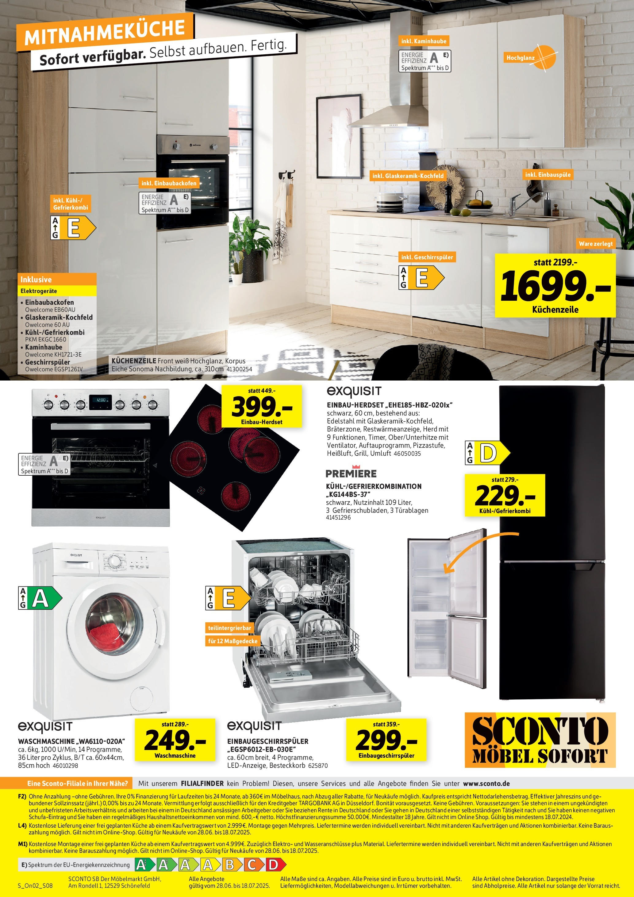 Sconto - SCONTO: Prospekt (ab 28.06.2025) zum Blättern | Seite: 8 | Produkte: Herd, Küchenzeile, Küche, Waschmaschine