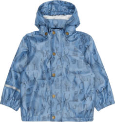 Mikk-Line Regenjacke mit Kapuze & Waldtier-Muster, blau, Gr. 86/92