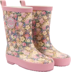 Mikk-Line Gummistiefel mit Blumen-Muster, rosa, Gr. 28/29