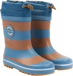Mikk-Line Gummistiefel mit Kordelzug, blau & braun, Gr. 28/29