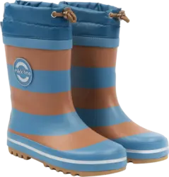 Mikk-Line Gummistiefel mit Kordelzug, blau & braun, Gr. 28/29